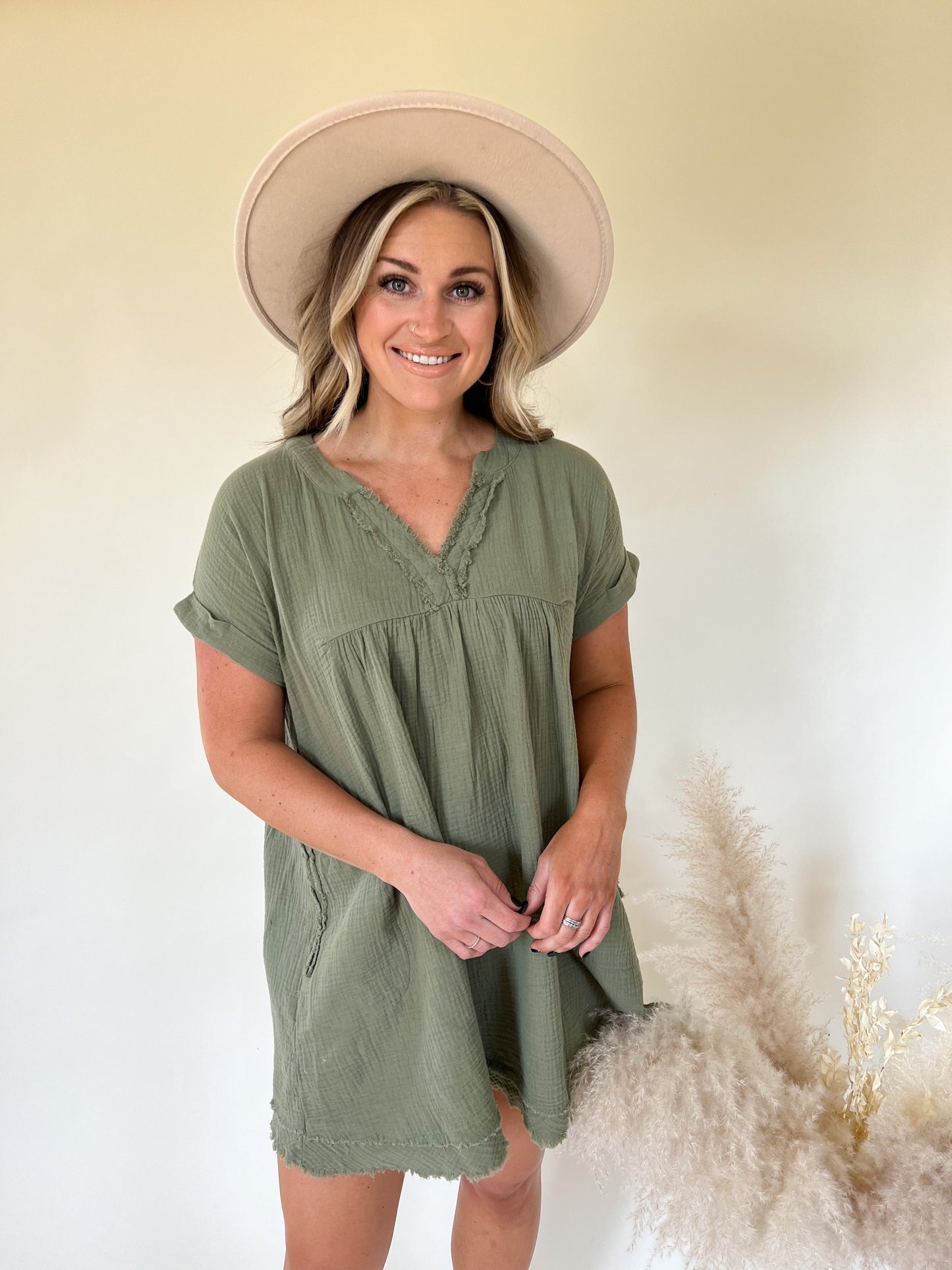 Paradise Gauze Dress | Olive
