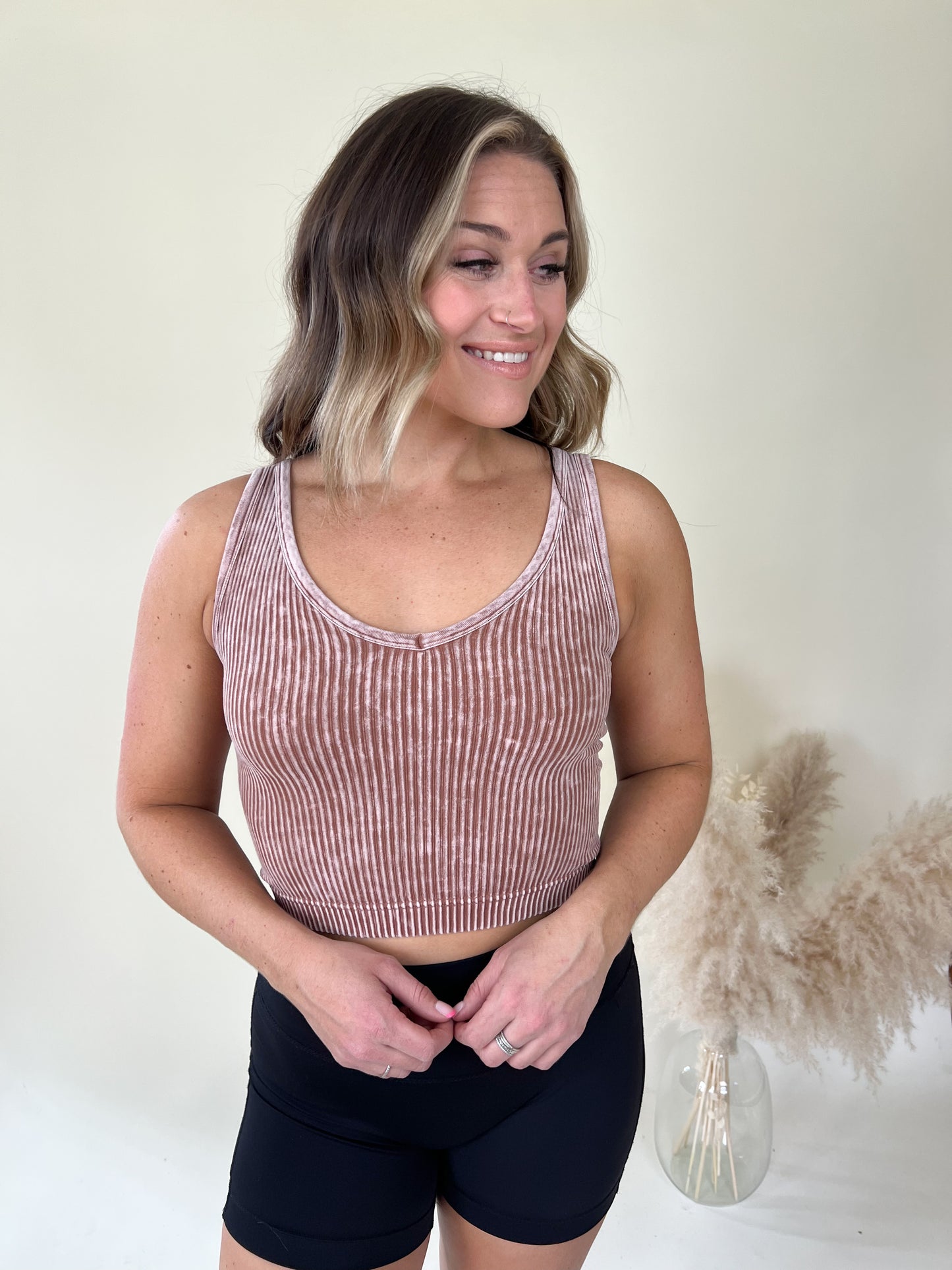 Lover Cropped Tank Top | Camel
