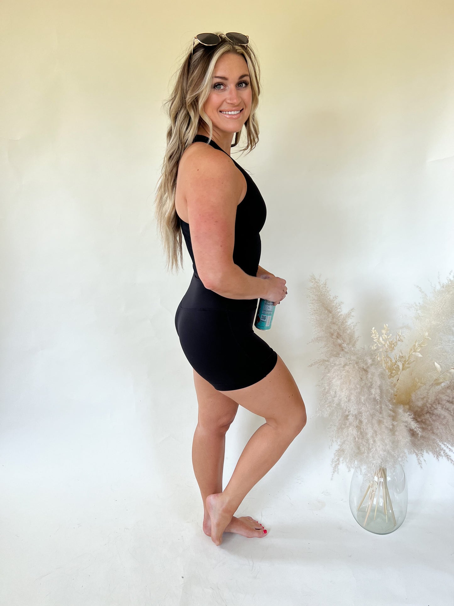 Walking Lunge Crop Top | Black