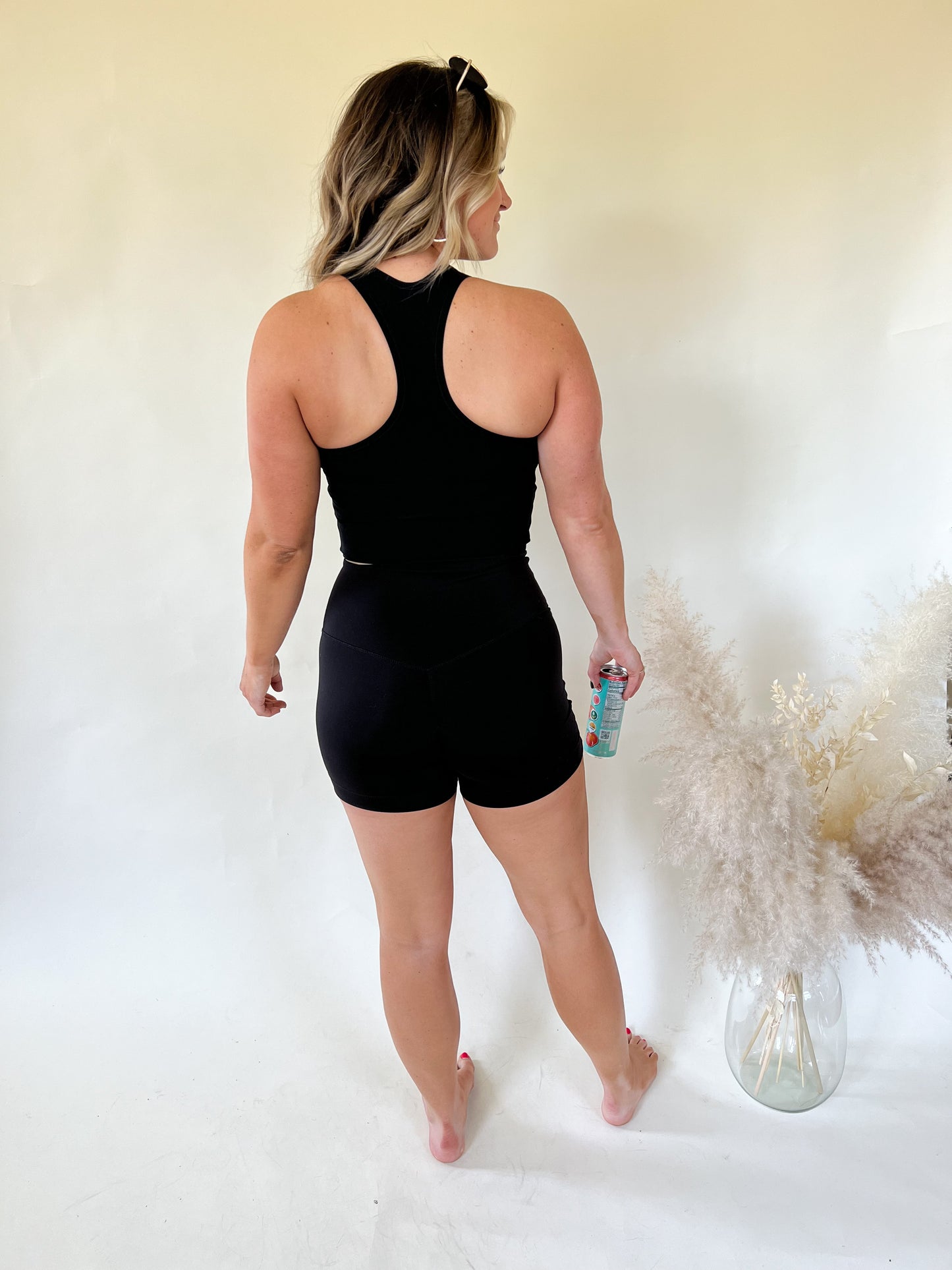 Walking Lunge Crop Top | Black