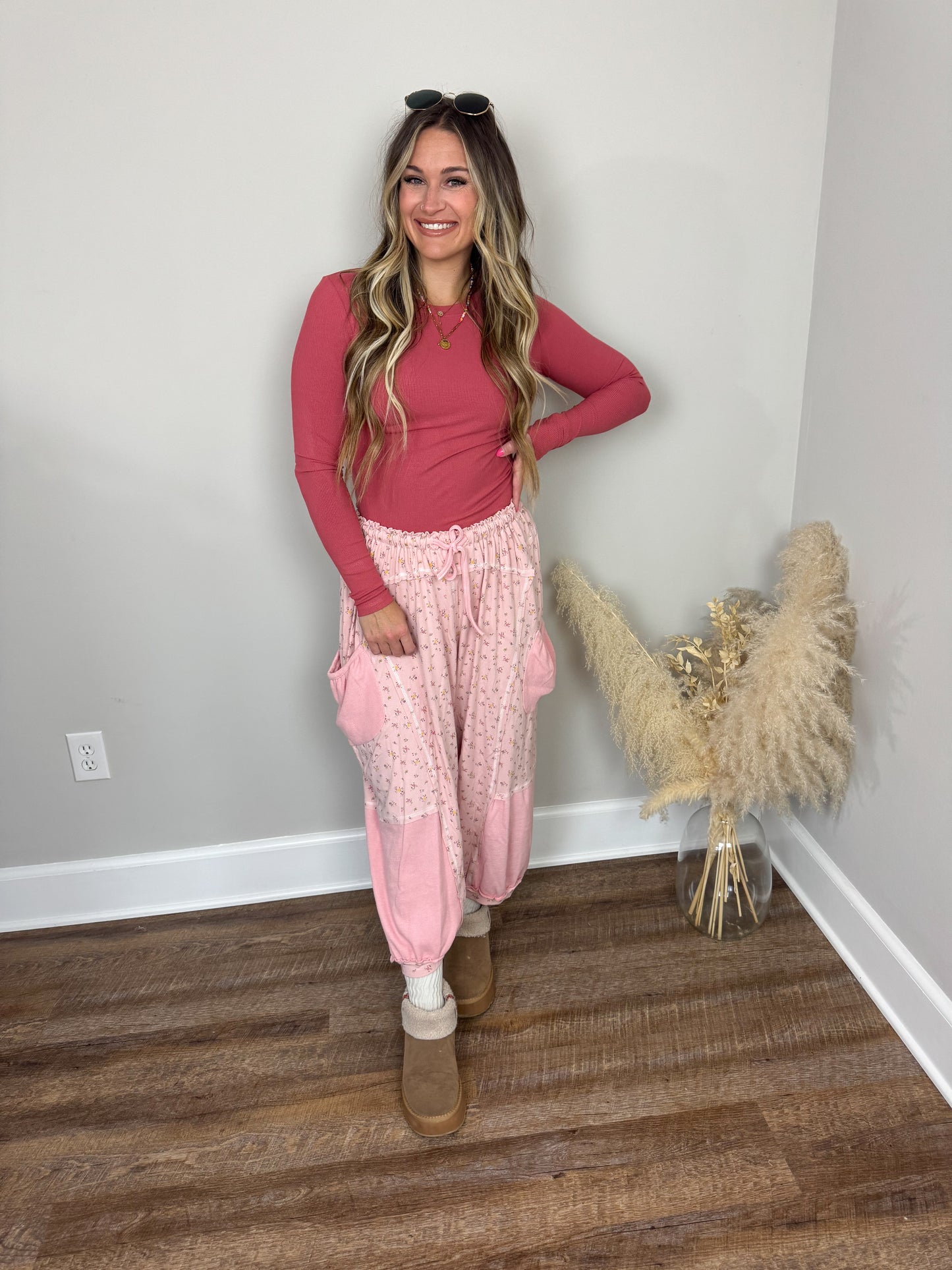 Devon Floral Pants | Pink