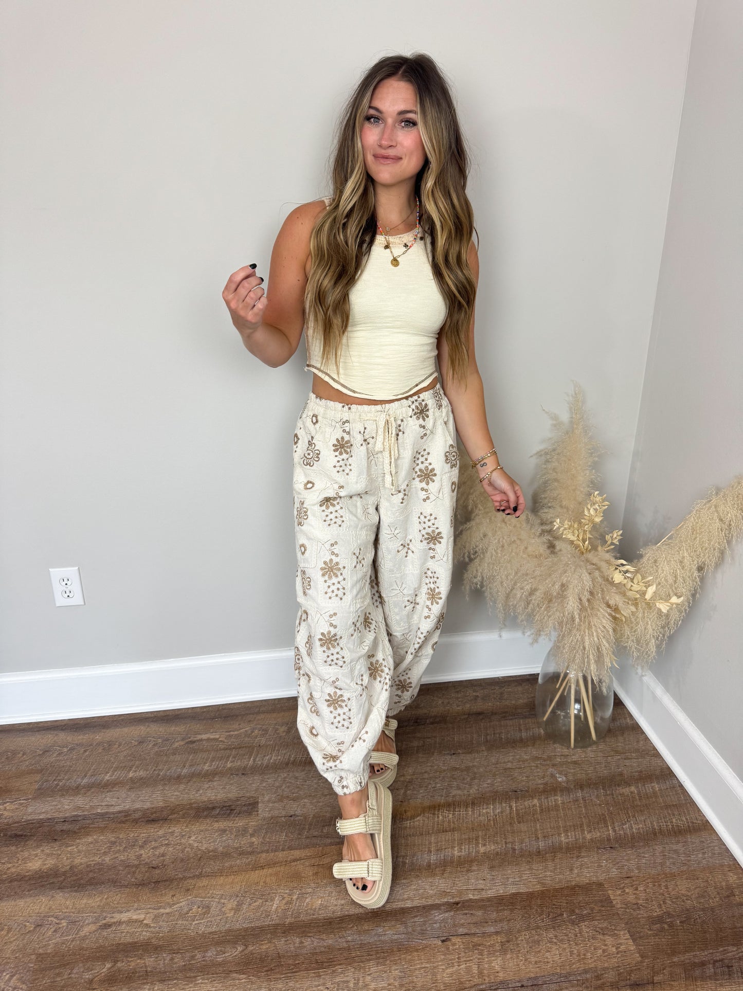 Moonstone Embroidered Joggers