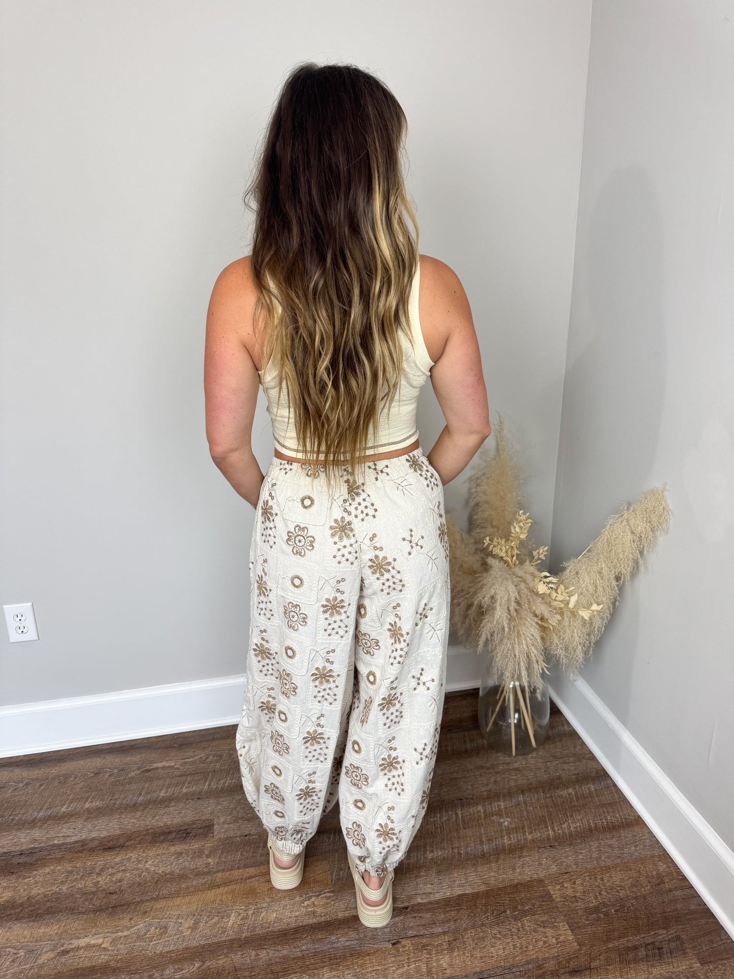 Moonstone Embroidered Joggers