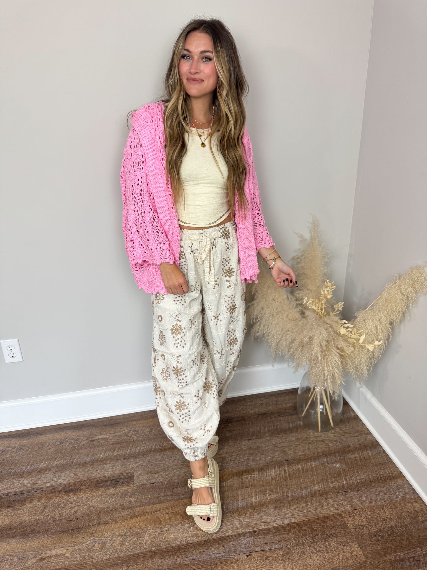 Destiny Hooded Cardigan | Pink