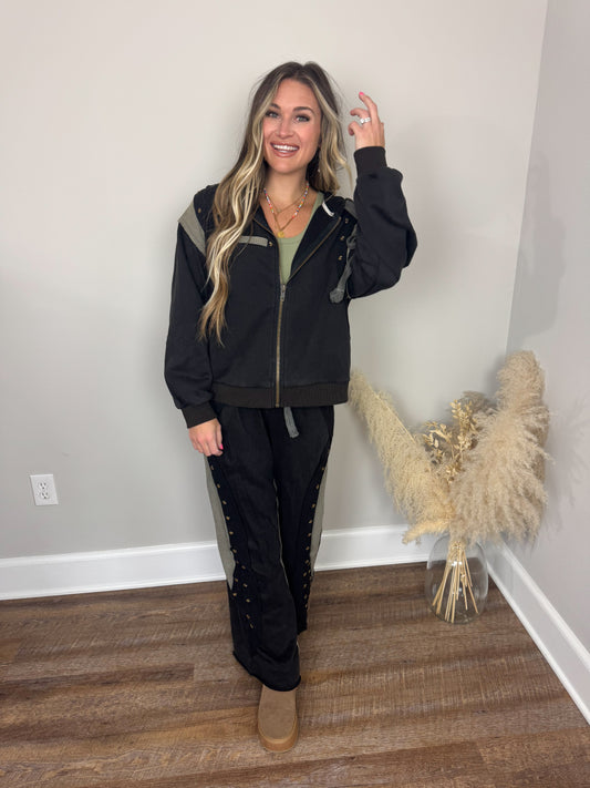 Onyx Night Zip Up Hoodie