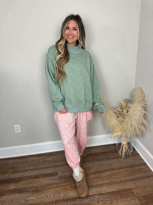 Denver Mock Neck Sweatshirt | Sage