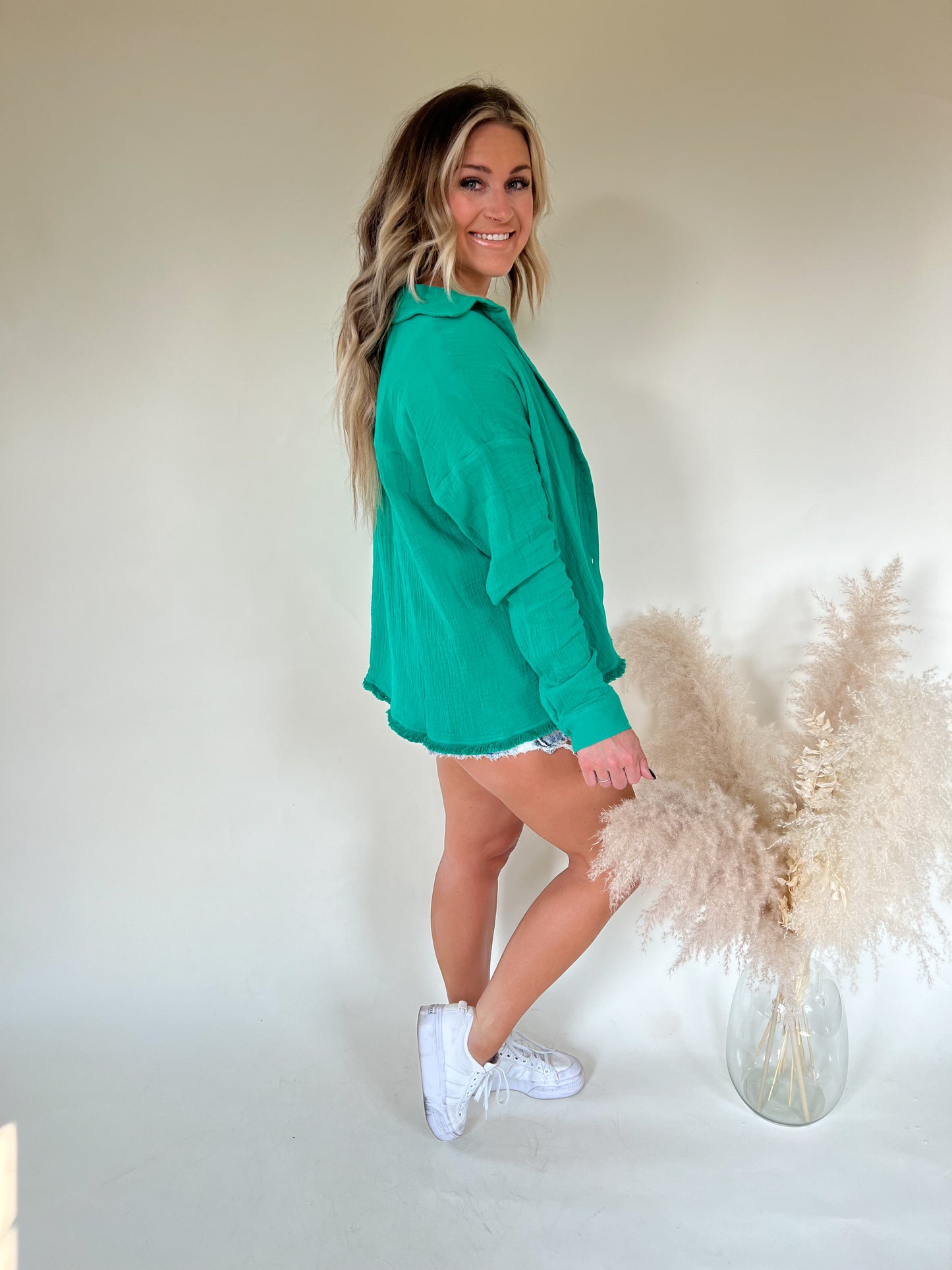 Brand New Linen Top | Green