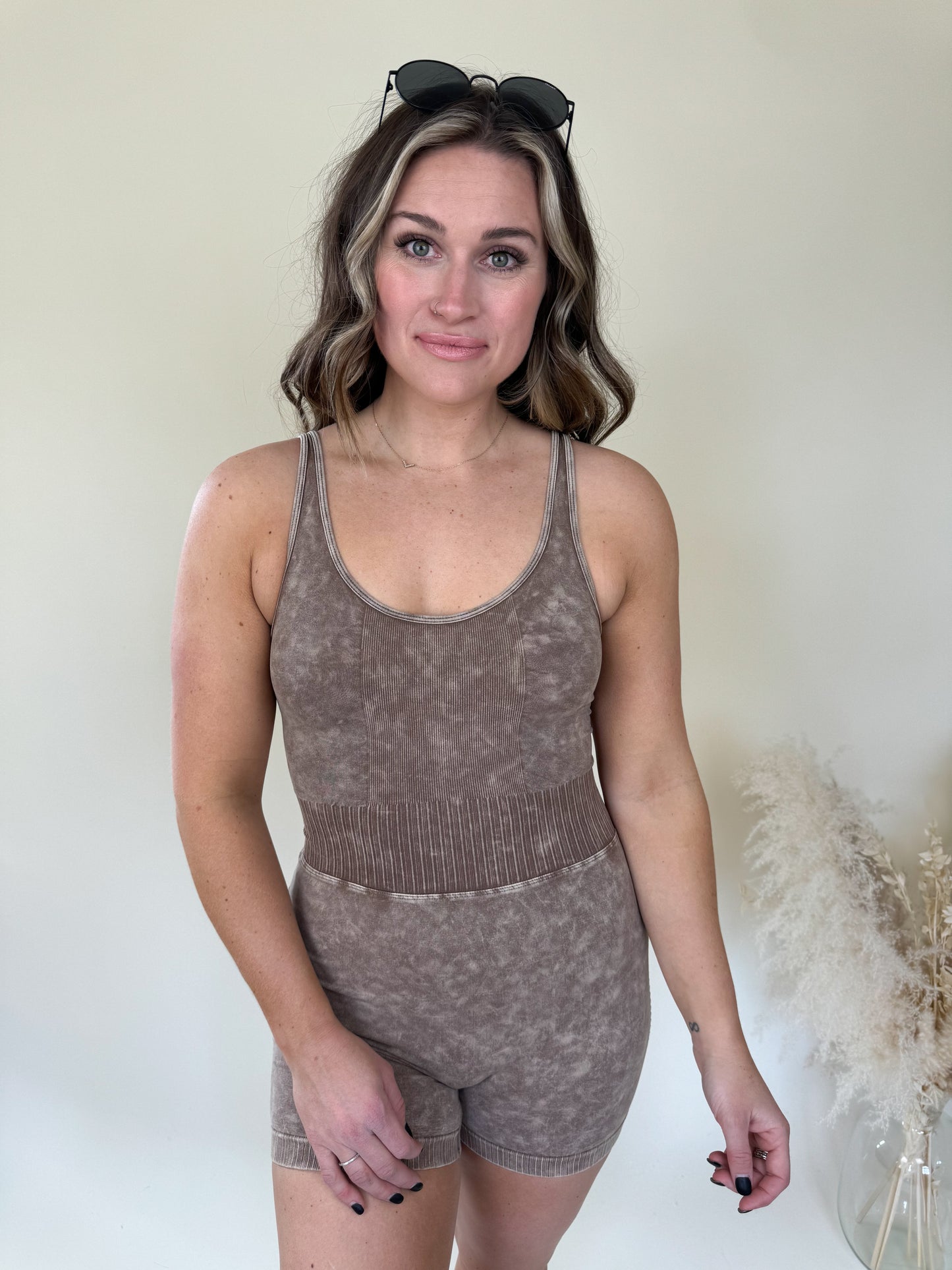 Washed Romper | Mocha