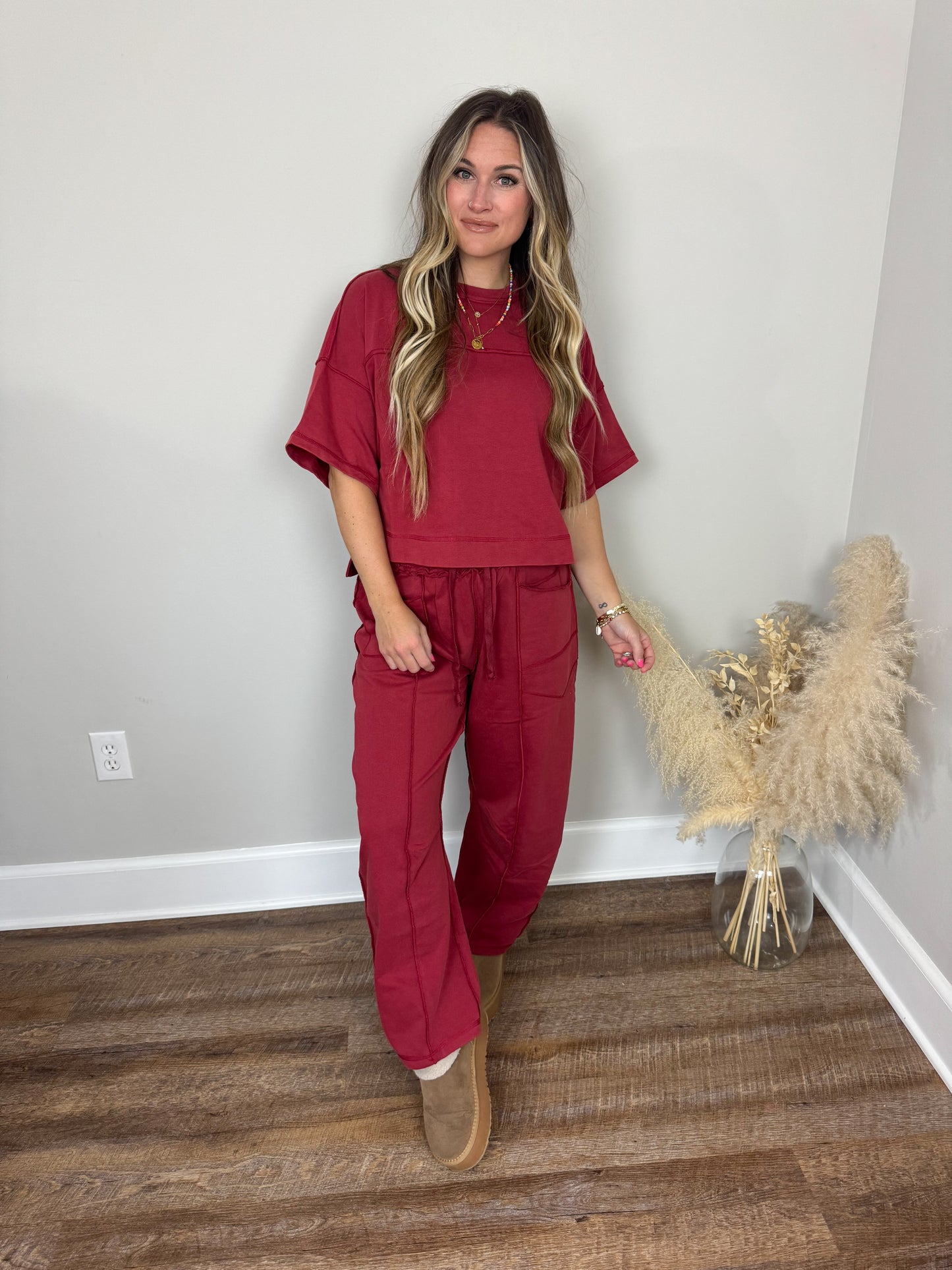 Slow Sunday Barrel Pants | Wine