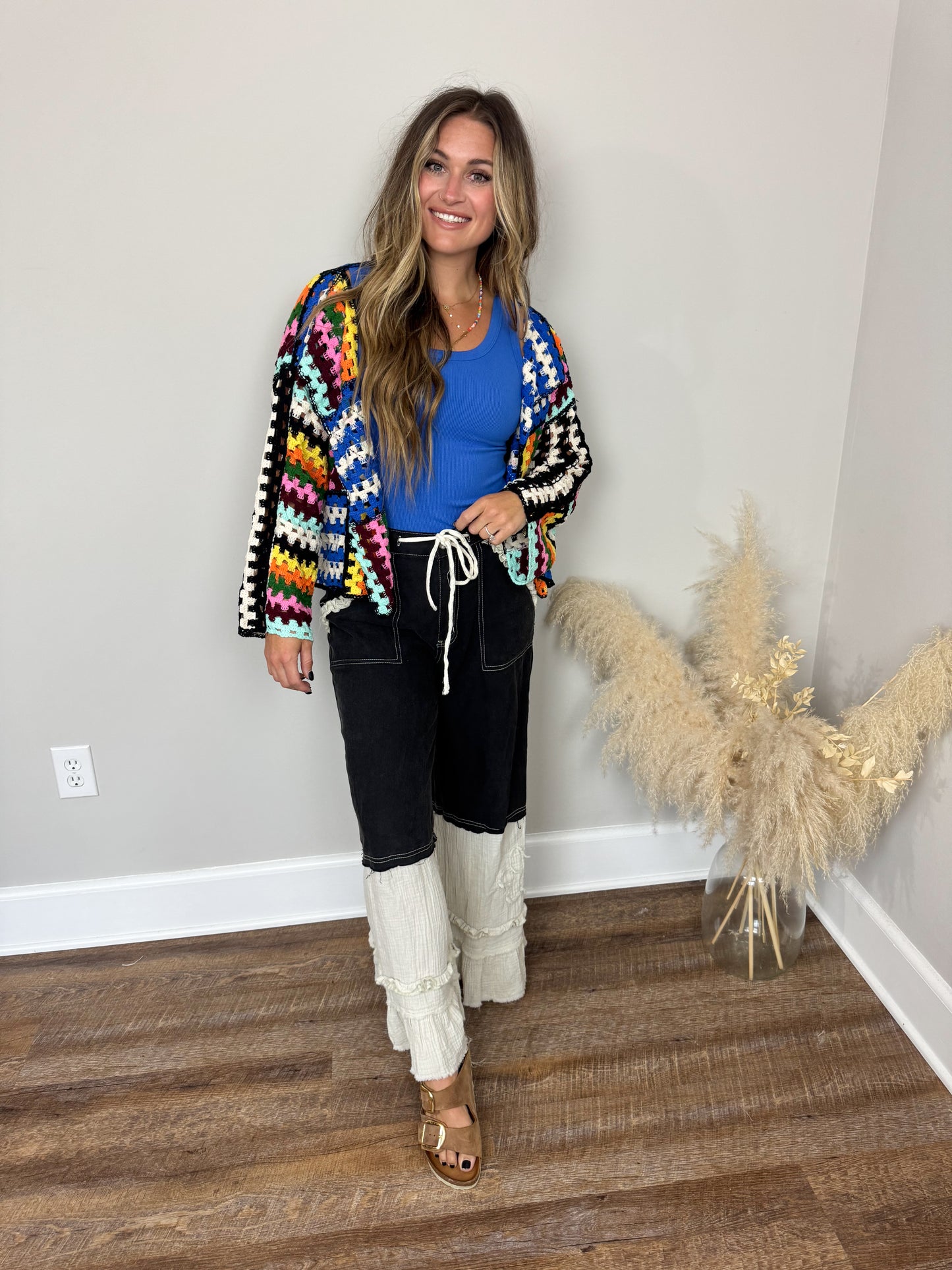 Emilia Crochet Cardigan | Blue