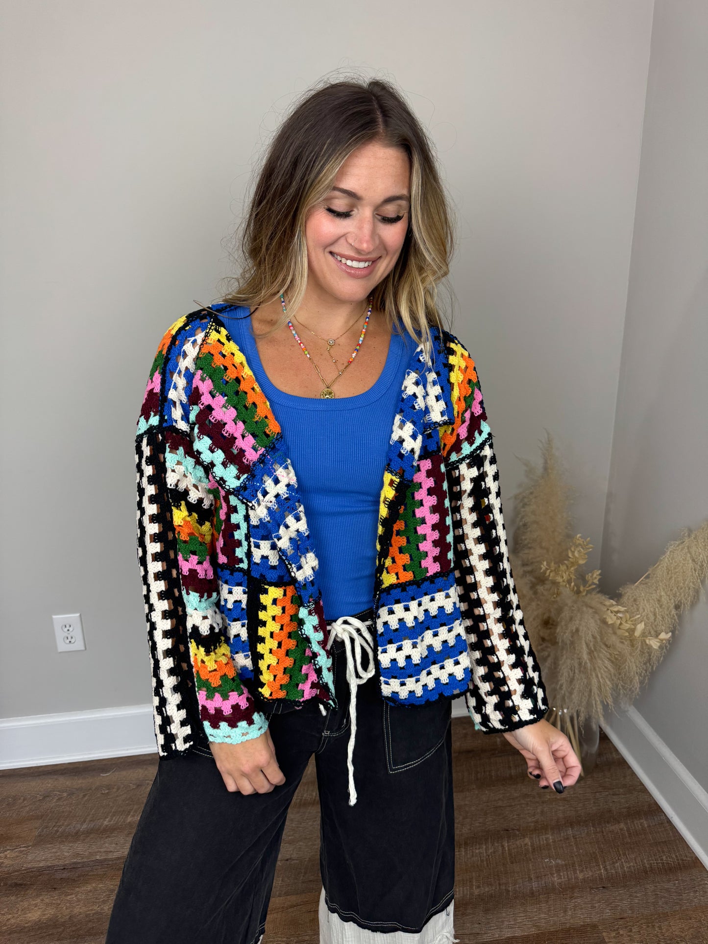 Emilia Crochet Cardigan | Blue