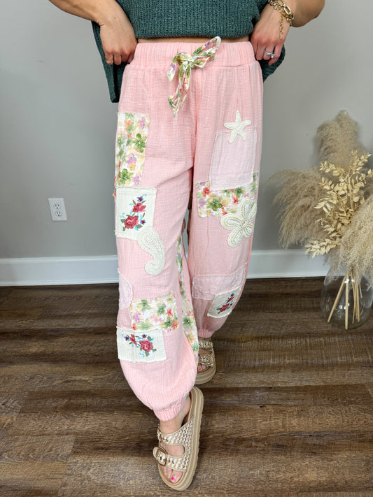 Fate Gauze Joggers | Pink