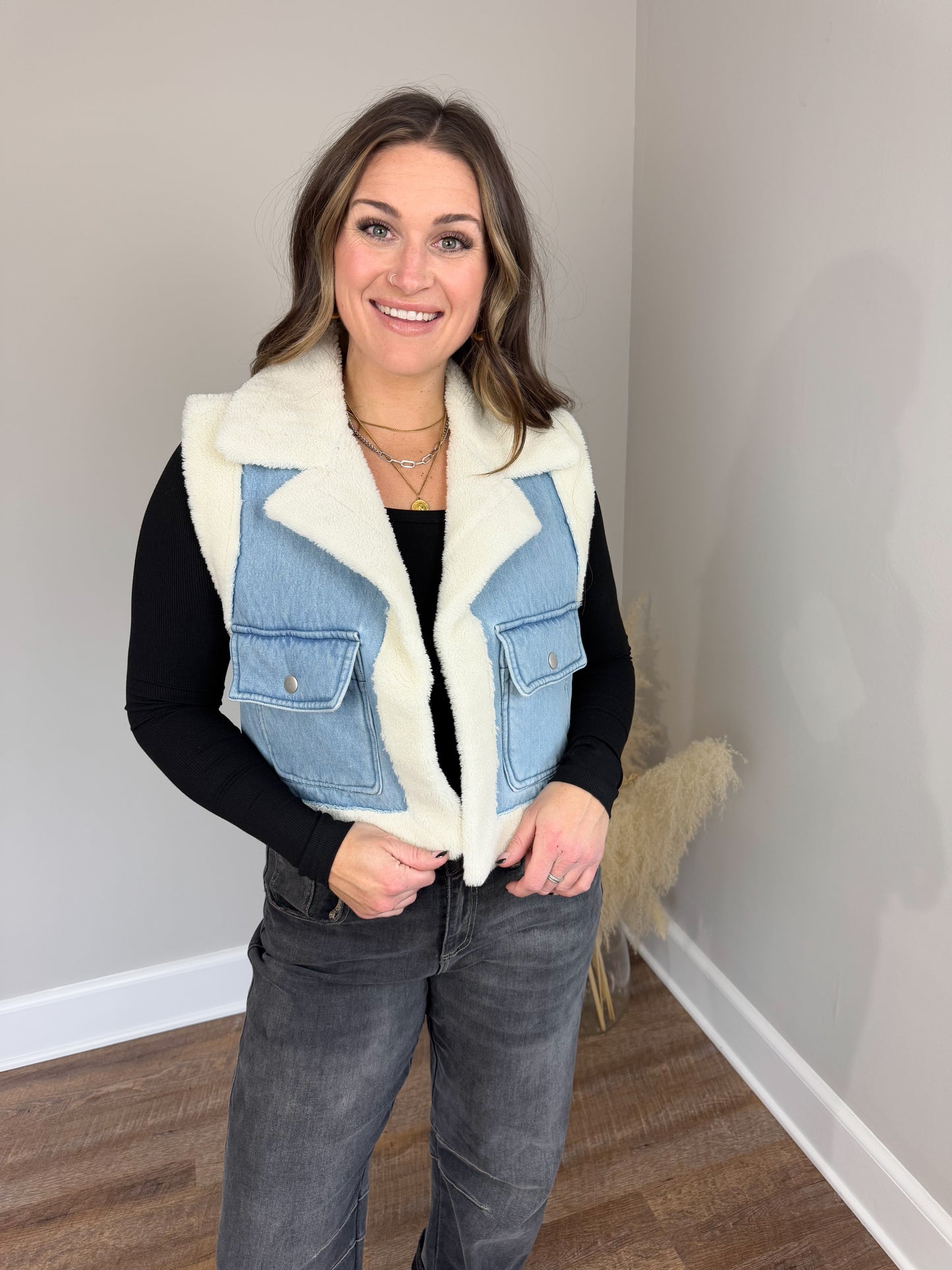 Grey Sherpa Vest FINAL SALE