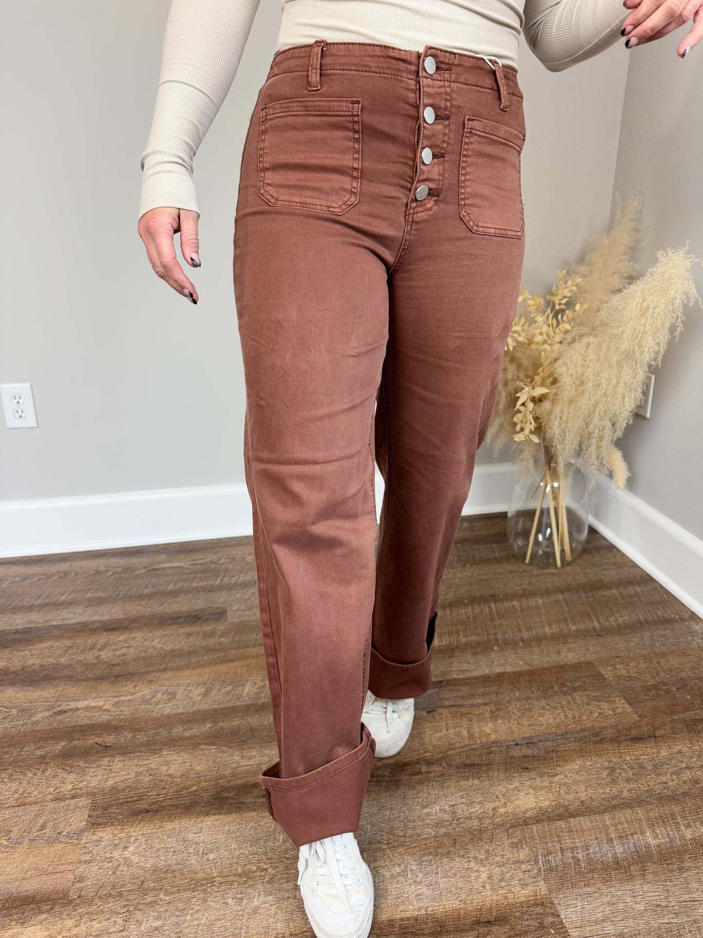 Risen Wide Leg Jeans | Espresso FINAL SALE