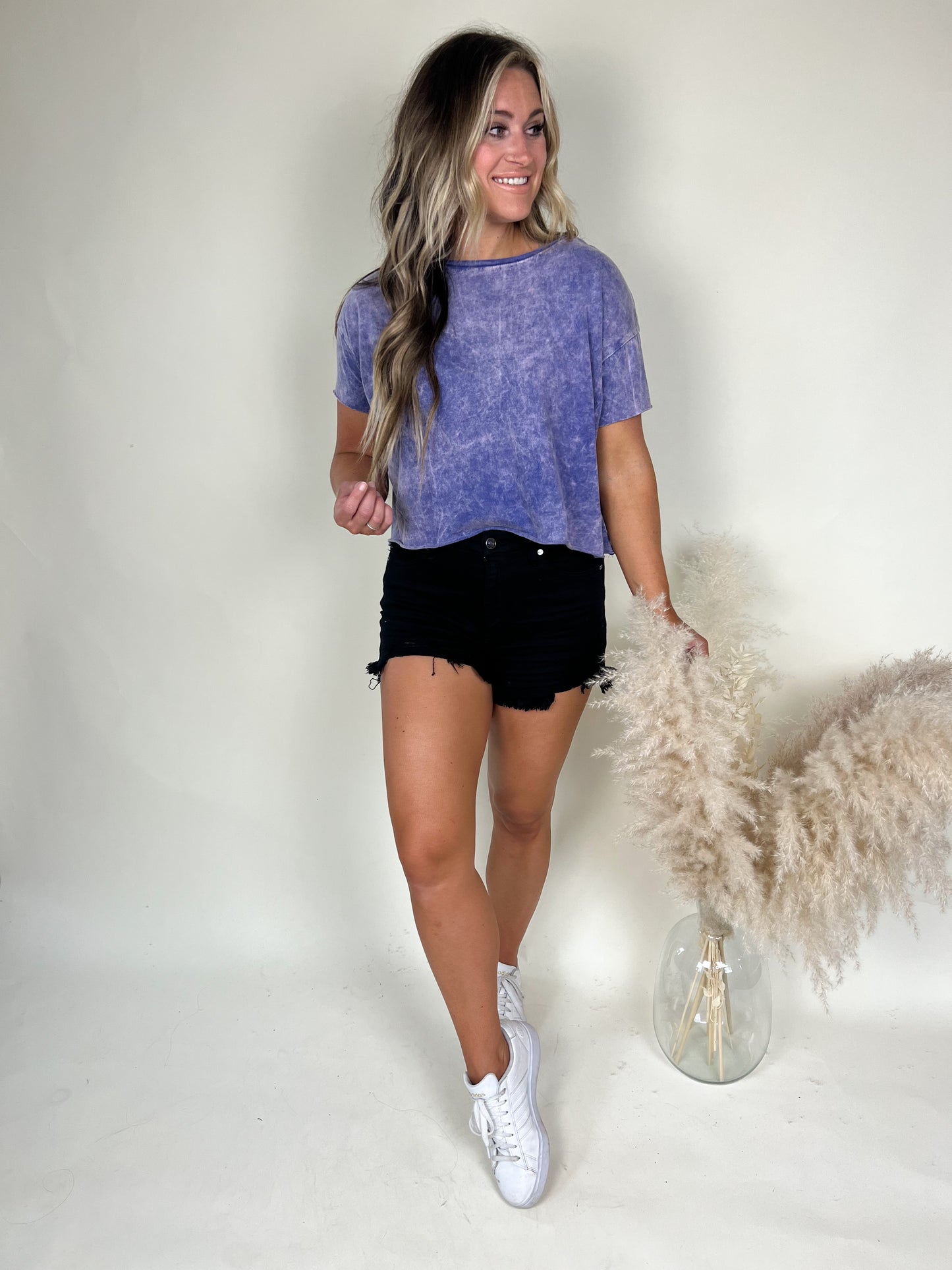 Piece of Advice Crop Top | Light Navy
