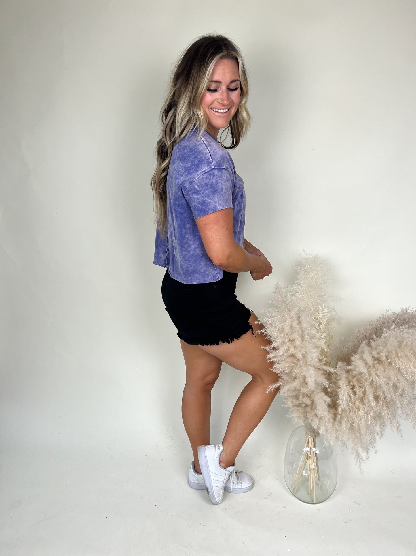 Piece of Advice Crop Top | Light Navy