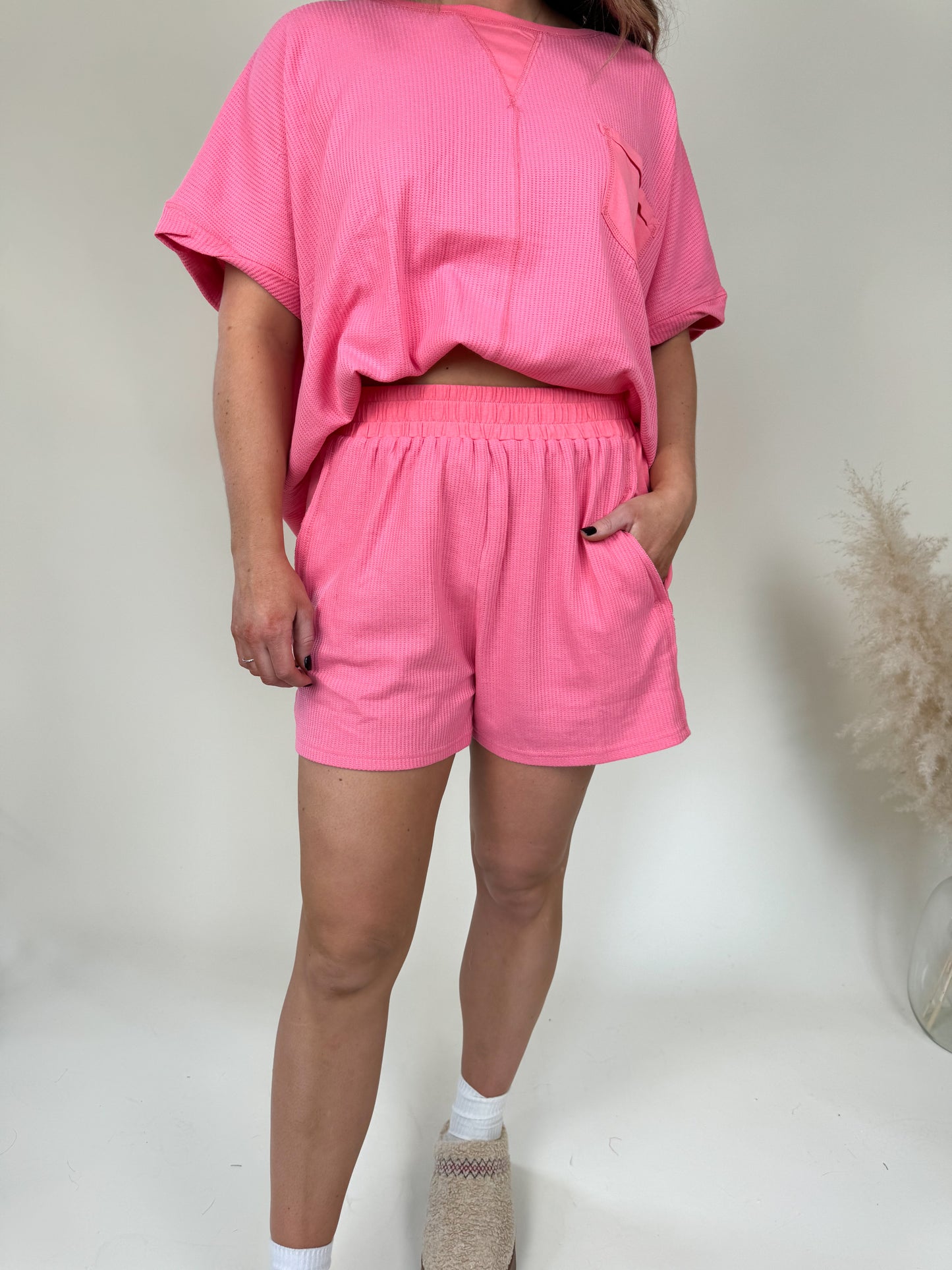 Slumber Party Thermal Shorts | Pink
