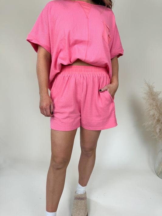 Slumber Party Thermal Shorts | Pink