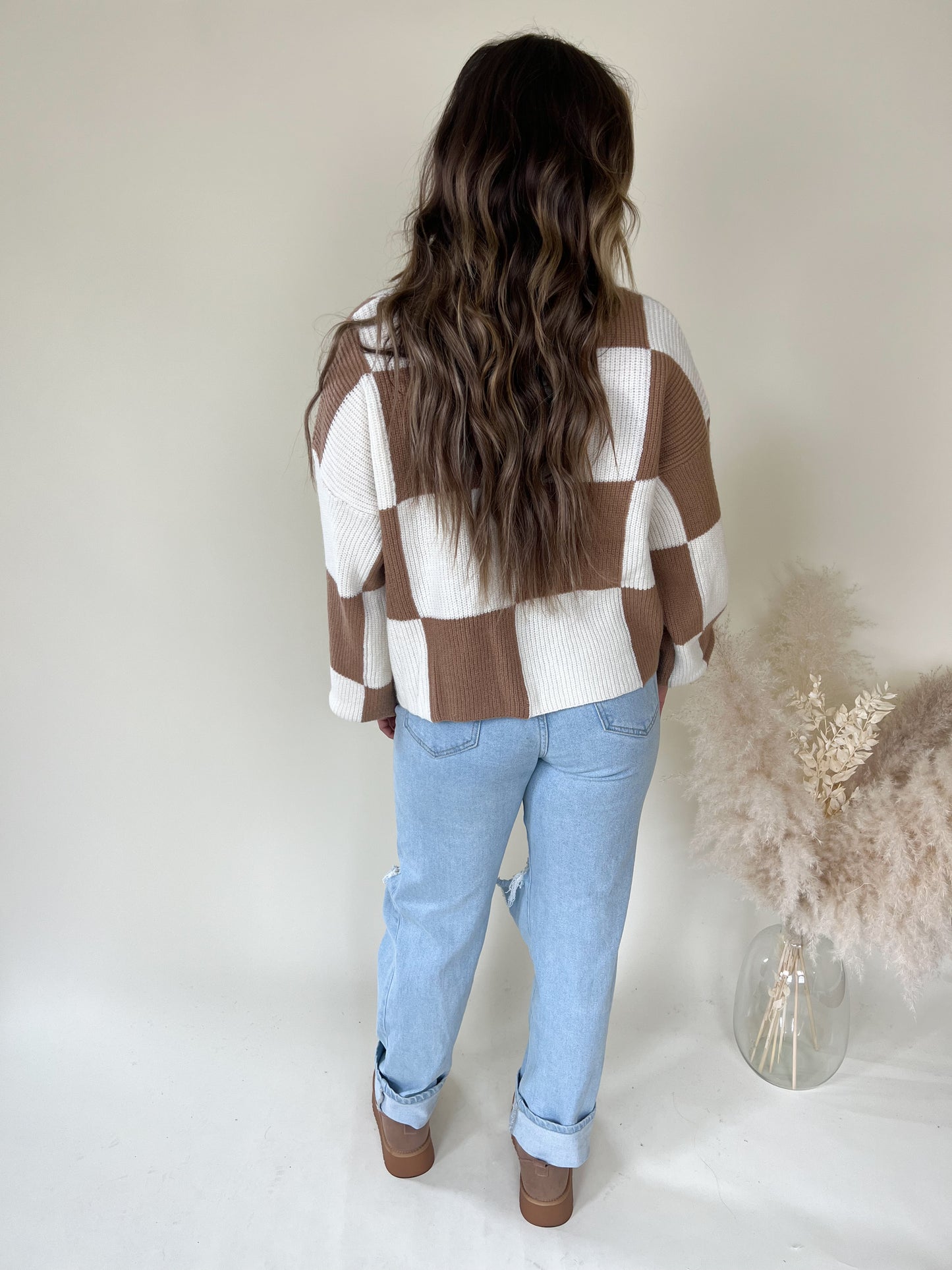 Last Minute Checkered Sweater