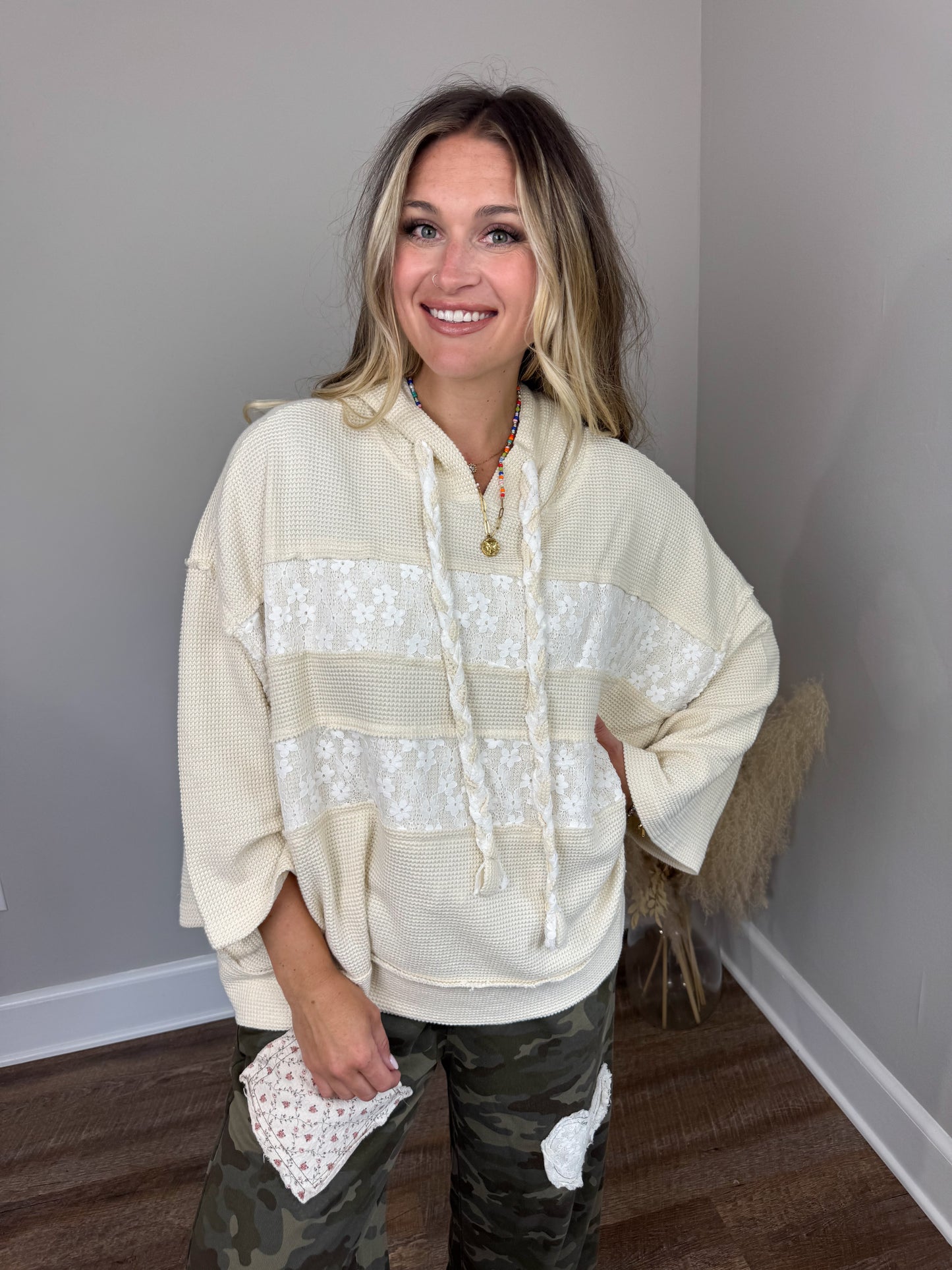 Juni Thermal Hoodie | Cream