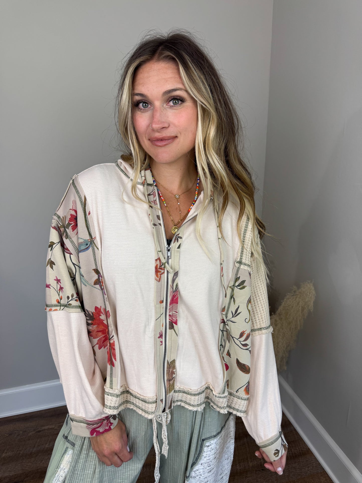 Oasis Contrast Hoodie | Floral