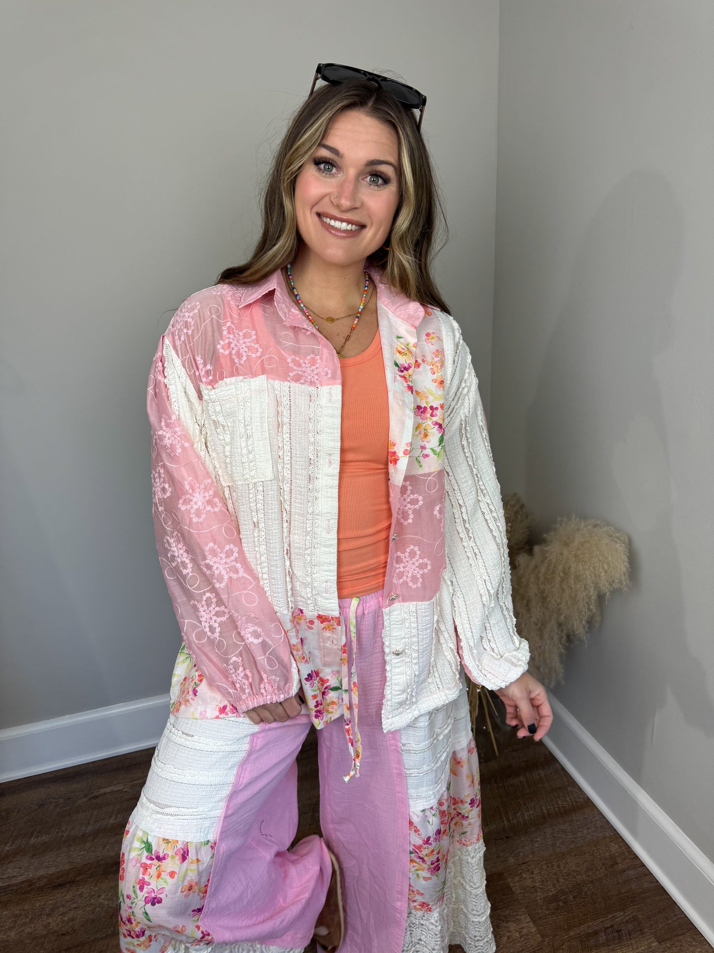 Revival Contrast Top | Pink