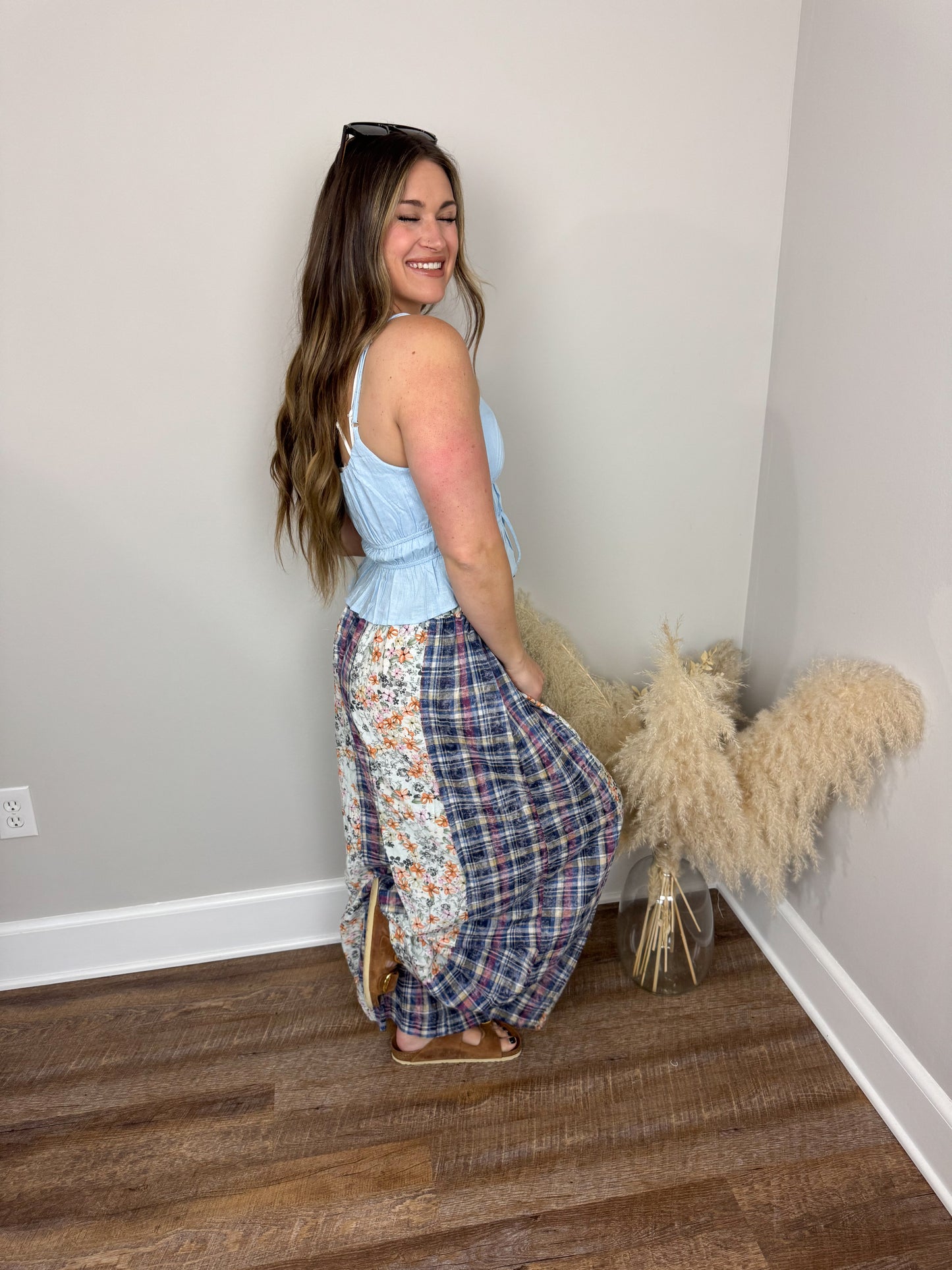 Anson Ruffled Top | Light Blue FINAL SALE