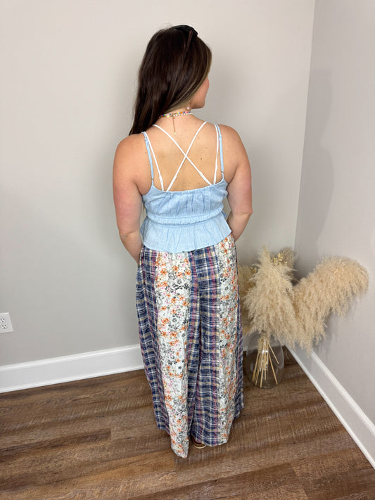 Anson Ruffled Top | Light Blue