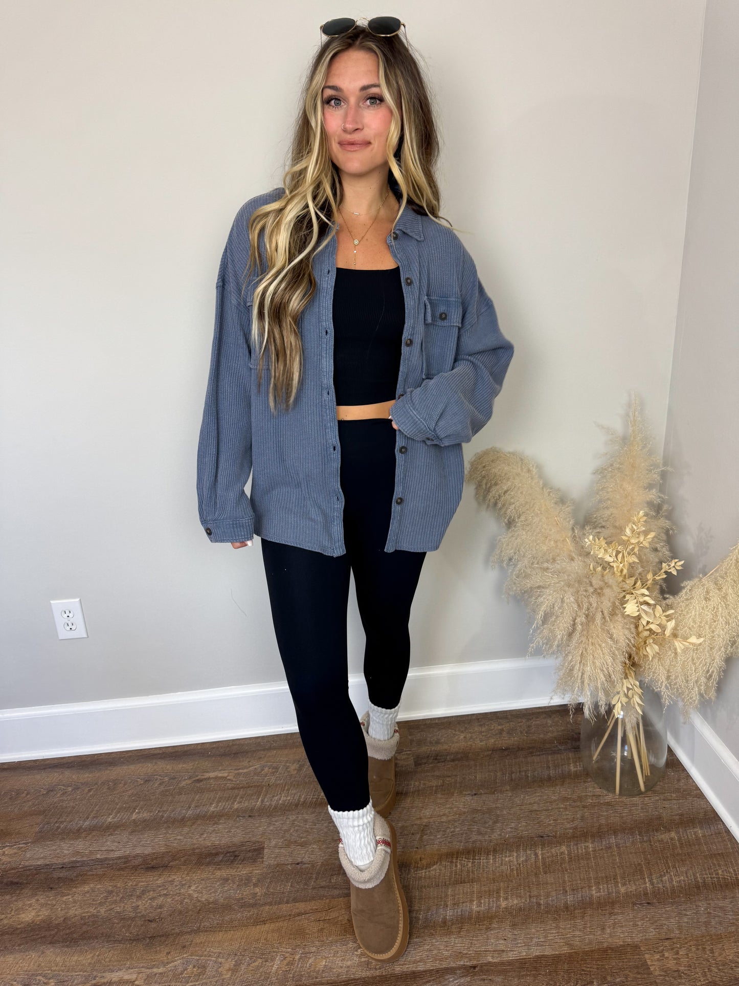 Cabo Thermal Shacket | Dusty Navy