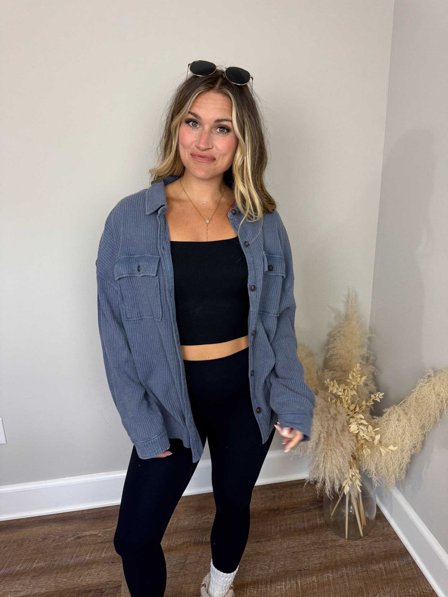 Cabo Thermal Shacket | Dusty Navy