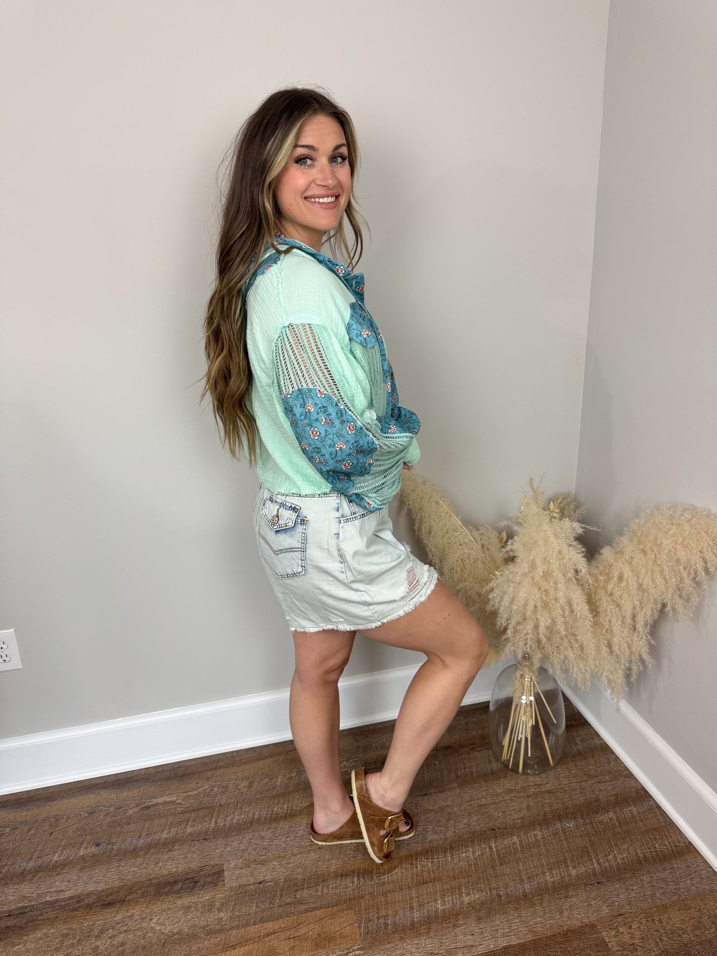 Wanted Gauze Hoodie | Mint FINAL SALE