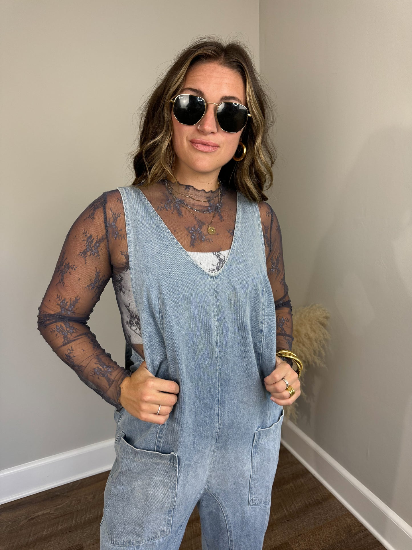 Davis Lace Top | Slate FINAL SALE