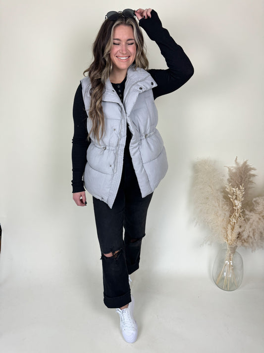All the Feels Puffer Vest | Grey FINAL SALE