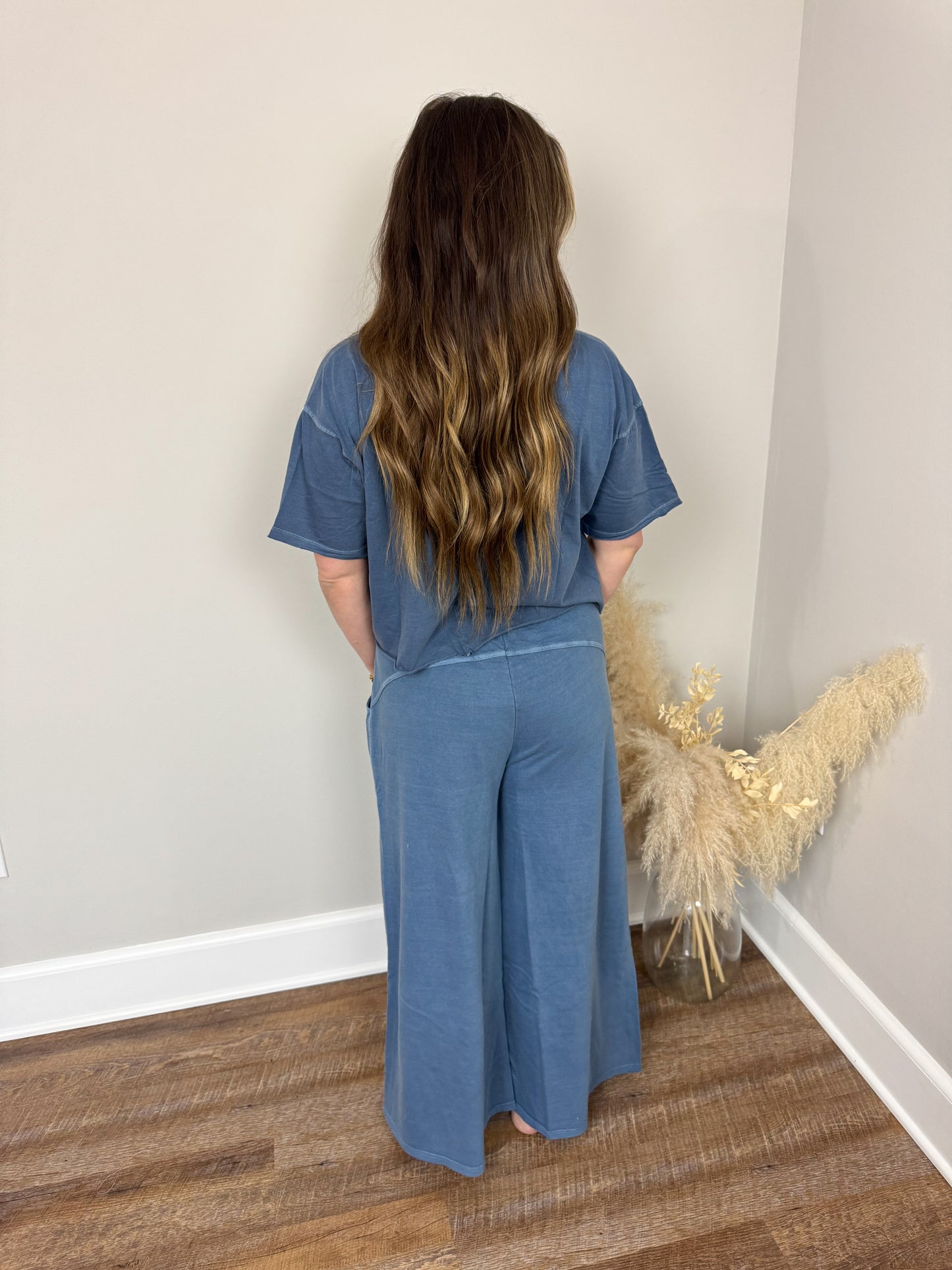 Barre Wide Leg Pants | Dusty Blue