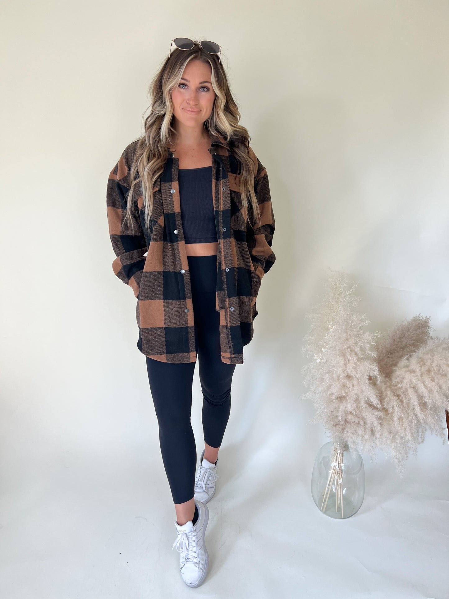 Wild As You Plaid Shacket | Butterscotch