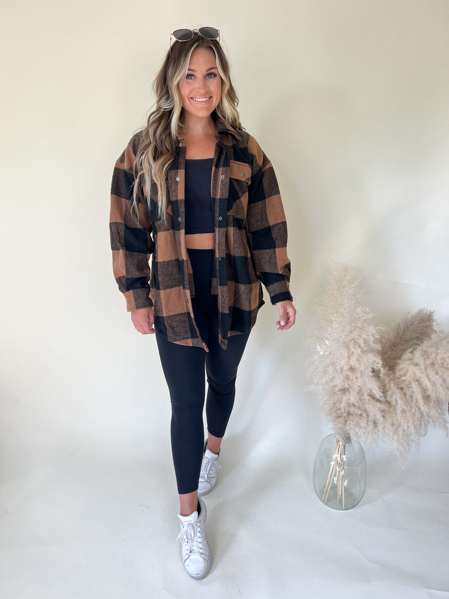 Wild As You Plaid Shacket | Butterscotch