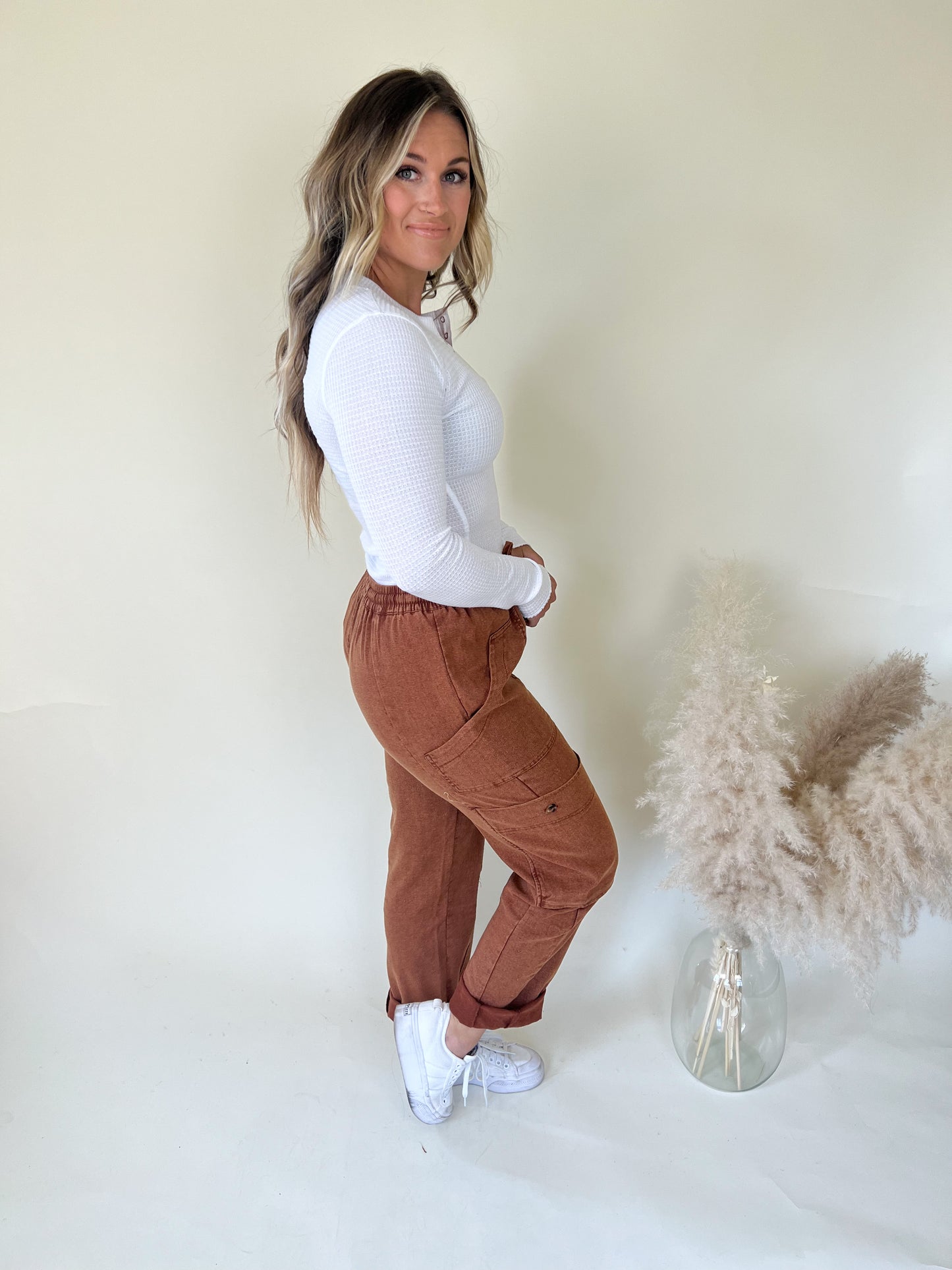 Best Life Waffle Knit Top | White
