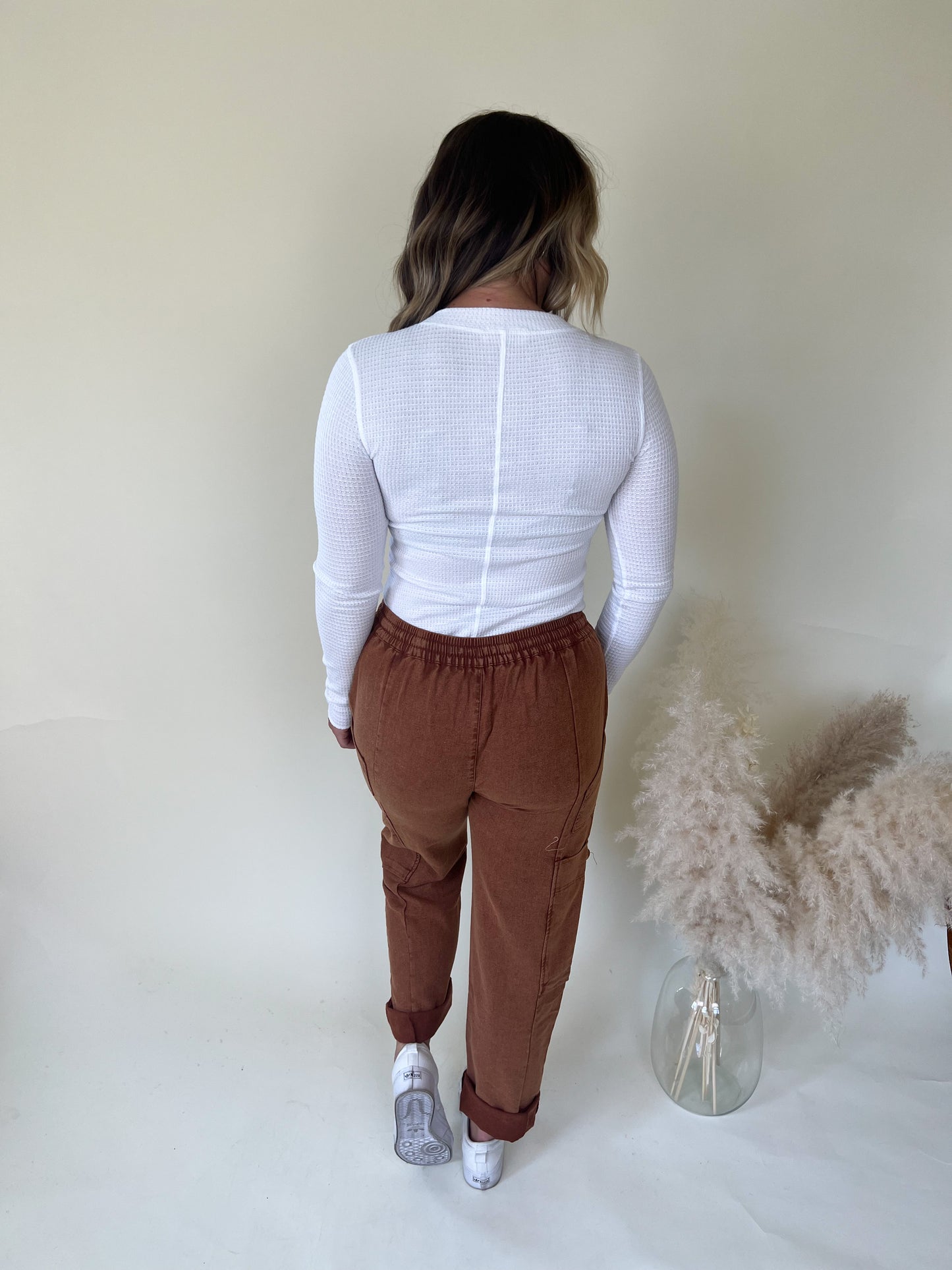 Best Life Waffle Knit Top | White