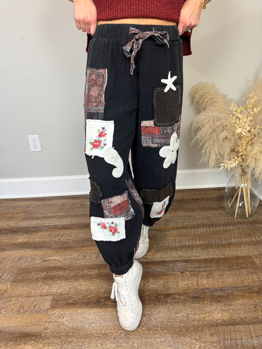 Fate Gauze Joggers | Black