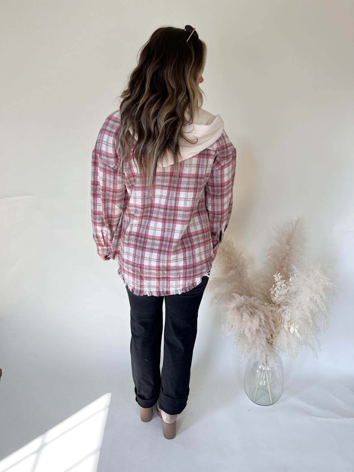 Harper Hooded Shacket | Pink