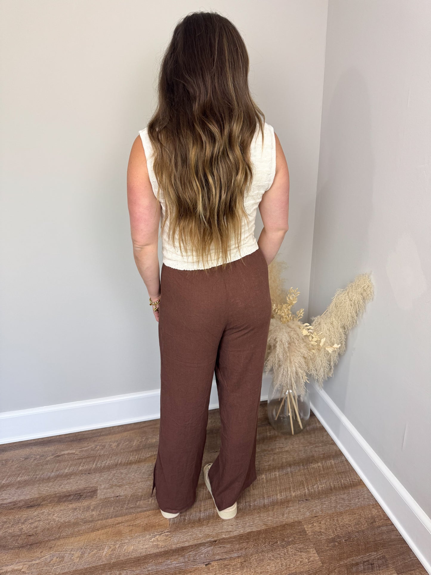 Becks Linen Pants | Brown FINAL SALE