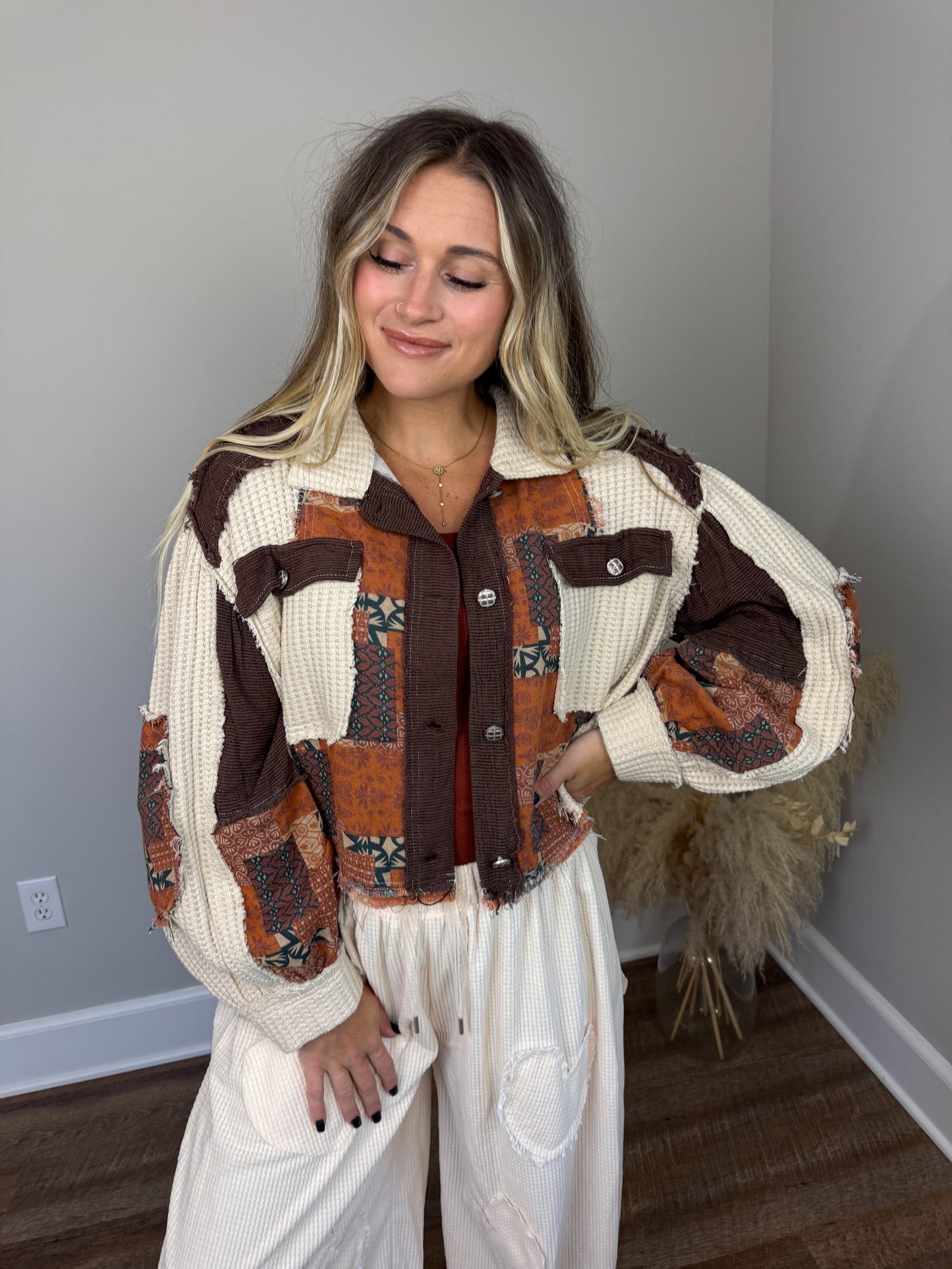 Autumn Stroll Contrast Jacket | Cream/Coco
