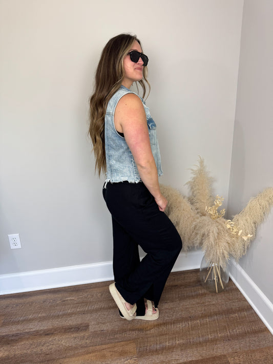 Becks Linen Pants | Black