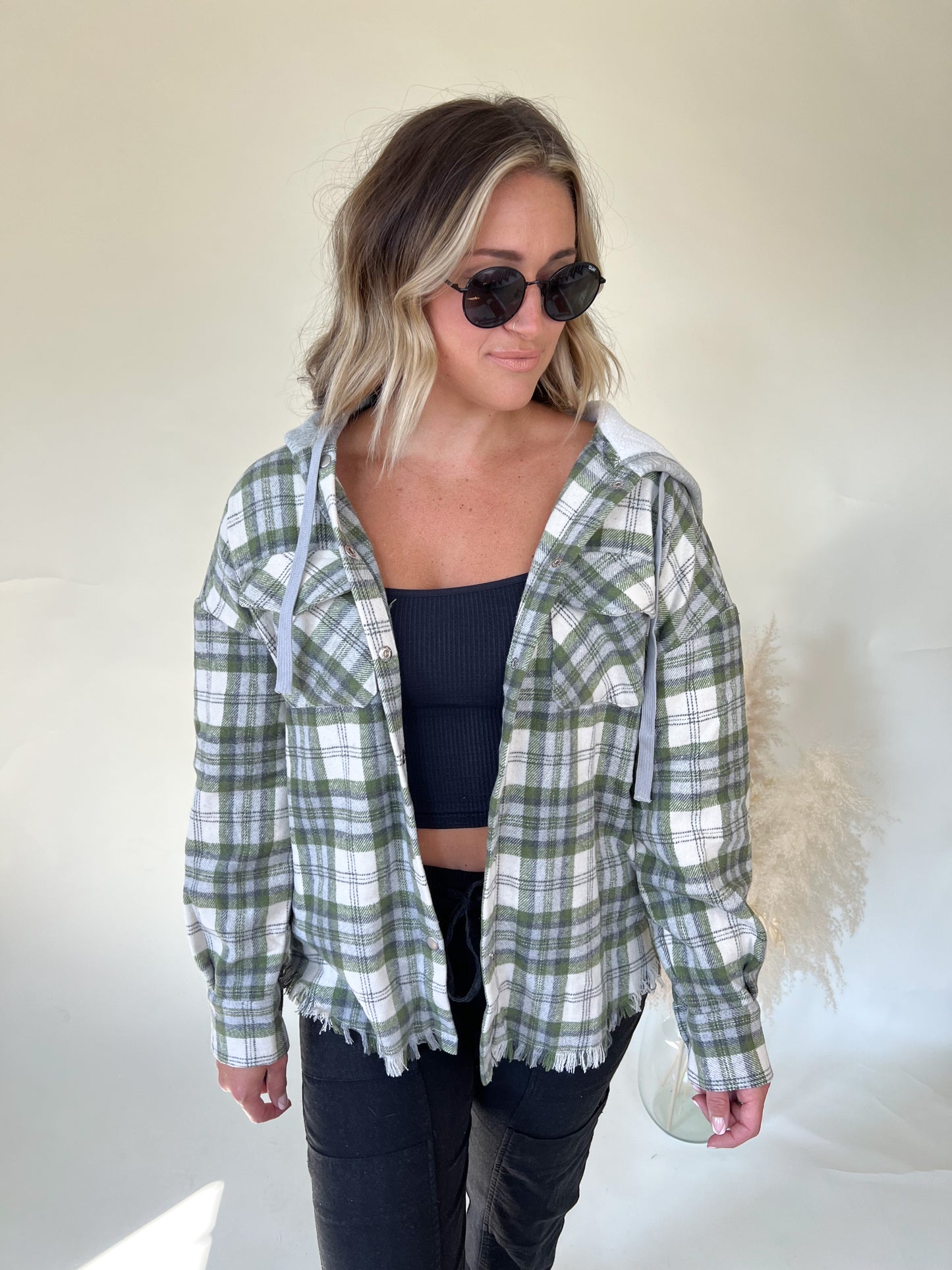 Harper Hooded Shacket | Olive