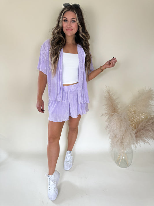 Council Pleated Shorts | Lavender