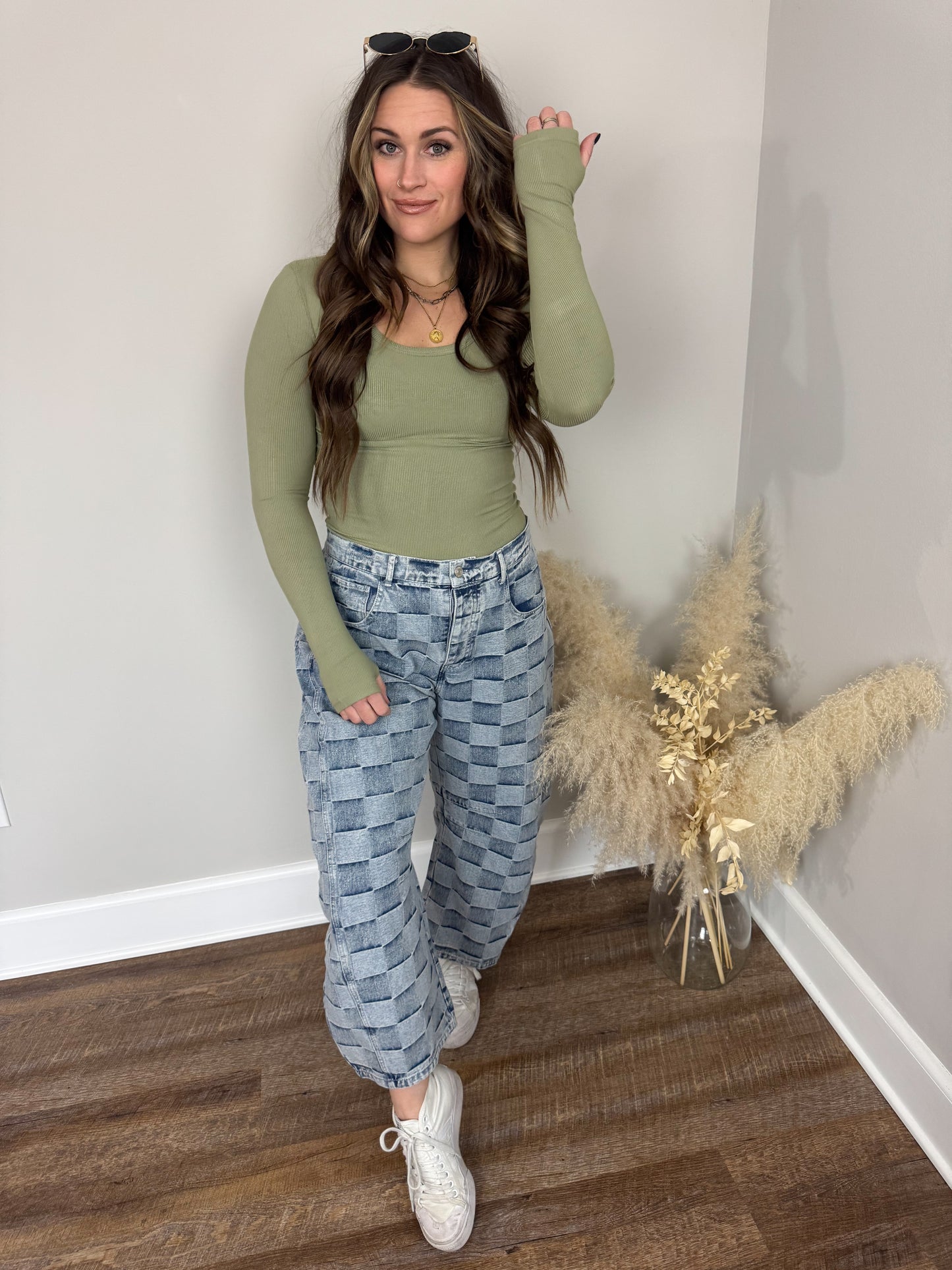 Clark Scoop Neck Top | Light Olive