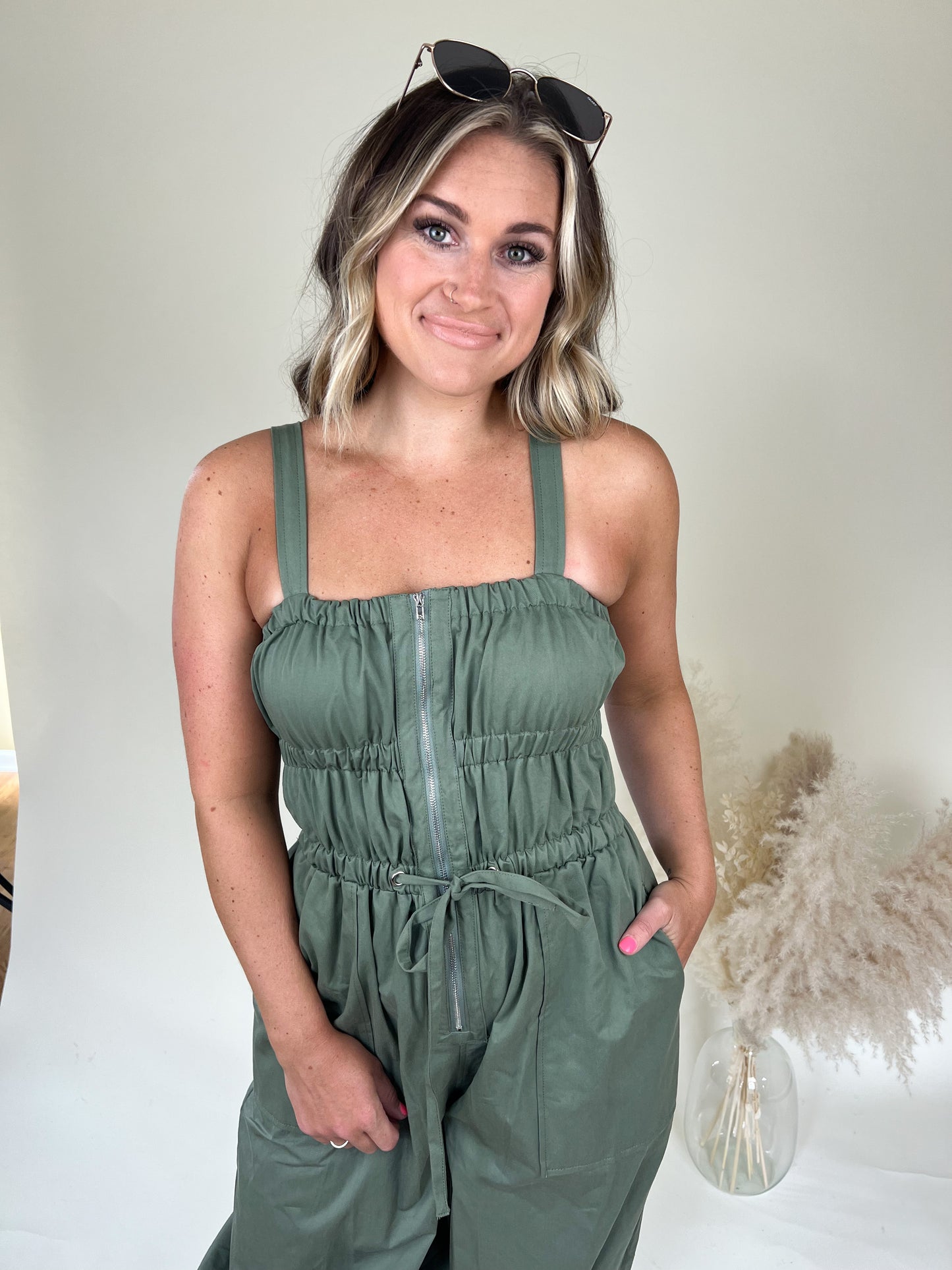 Charlie Cargo Jumpsuit | Olive