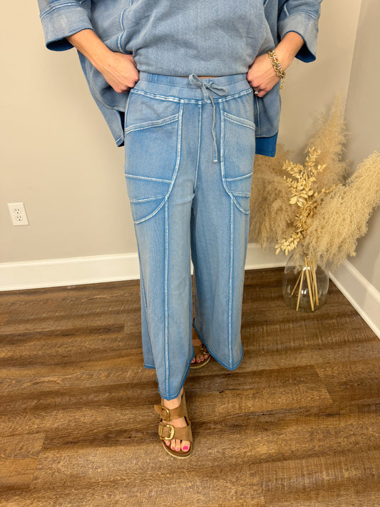 Delta Terry Pants | Blue