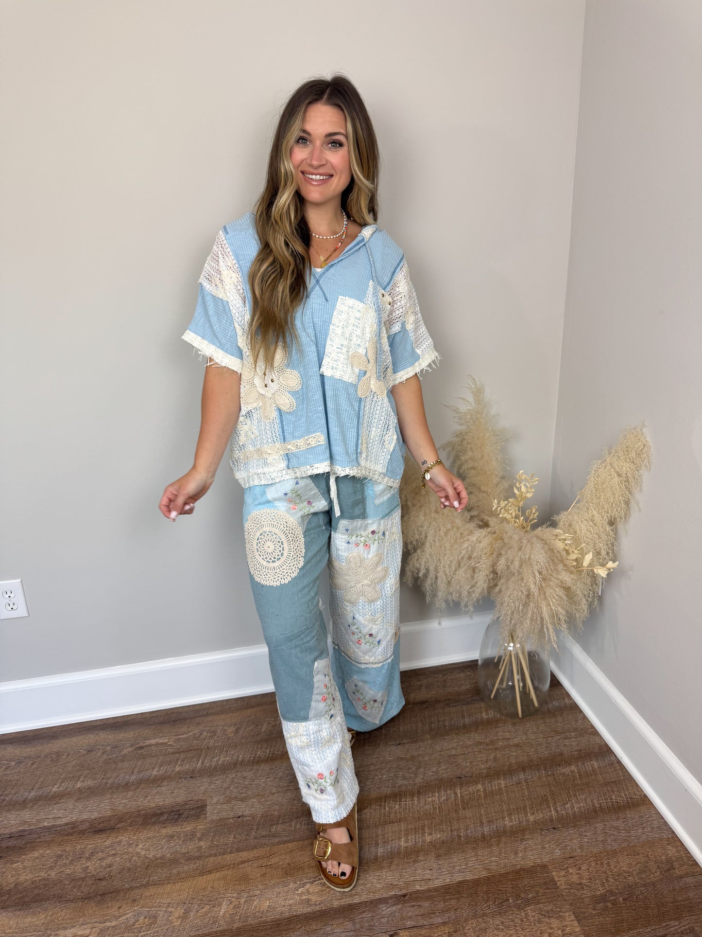 Sierra Patchwork Top | Blue