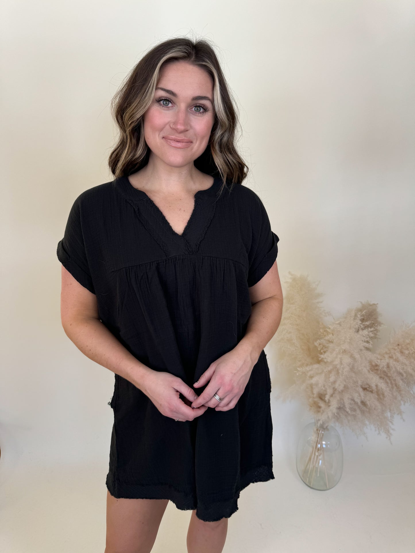 Paradise Gauze Dress | Black FINAL SALE